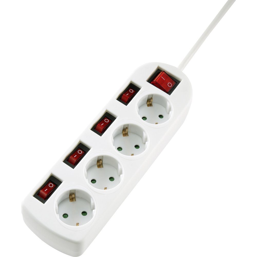 Sygonix Sygonix SY-4535068 Steckdosenleiste mit Schalter Weiß Schutzkontakt 1 Steckdosenleiste (Kabellänge 1.40 m)