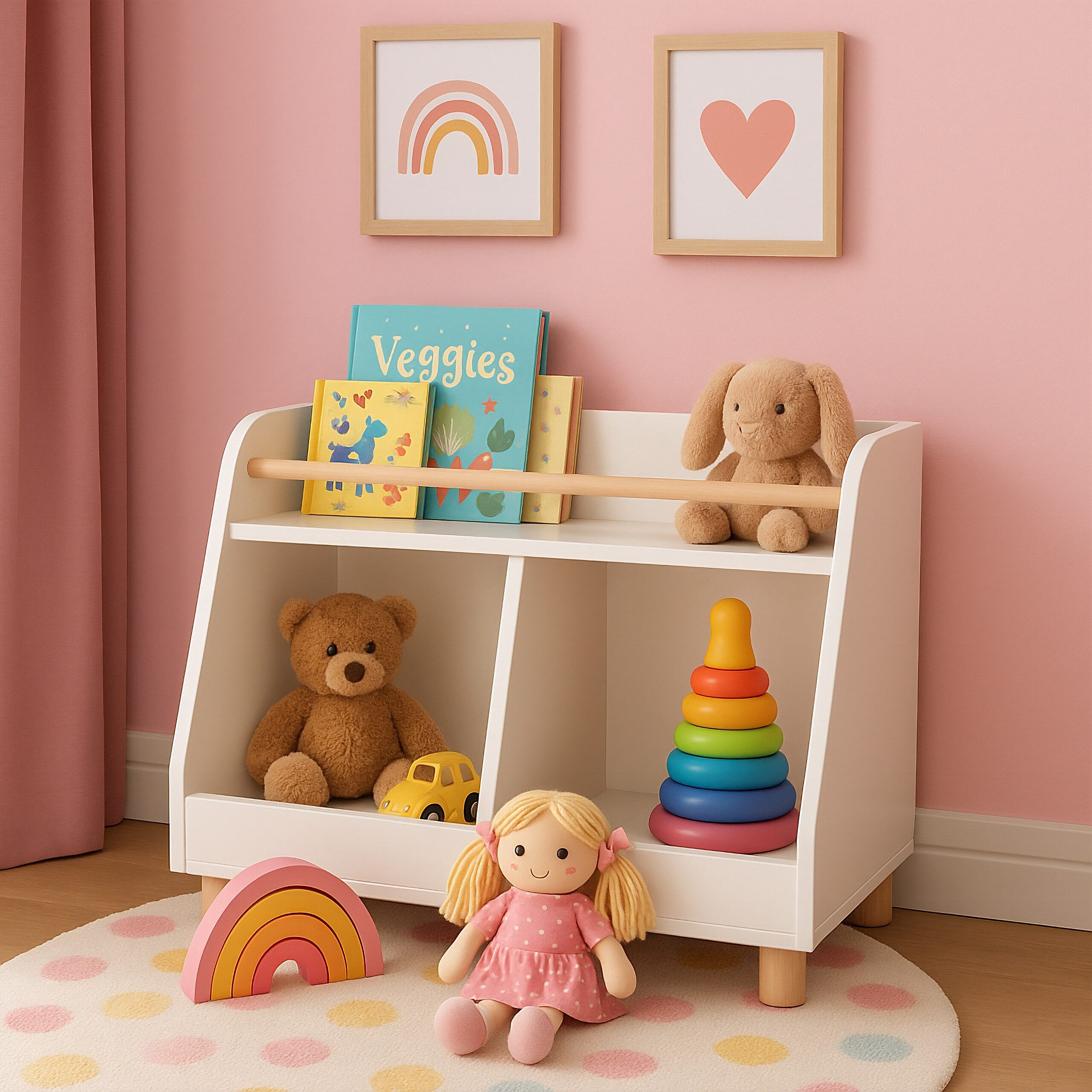 relaxdays Kinderregal klein für Spielzeug, weiß günstig online kaufen