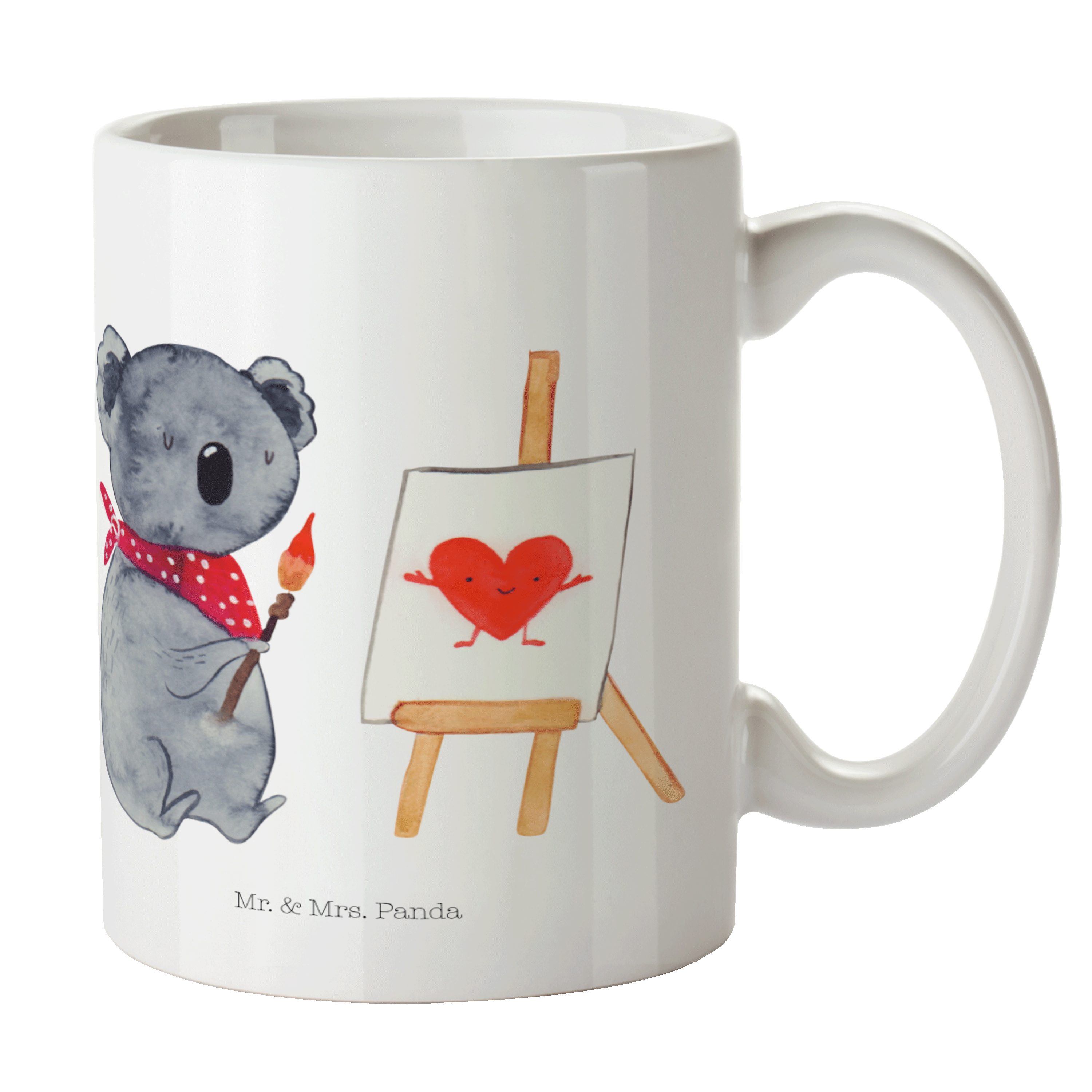 Keramik Künstler - Geschenk, Porzellantasse, - Tasse Weiß Panda Mrs. Kaffeetasse, & Becher, Koala Mr.