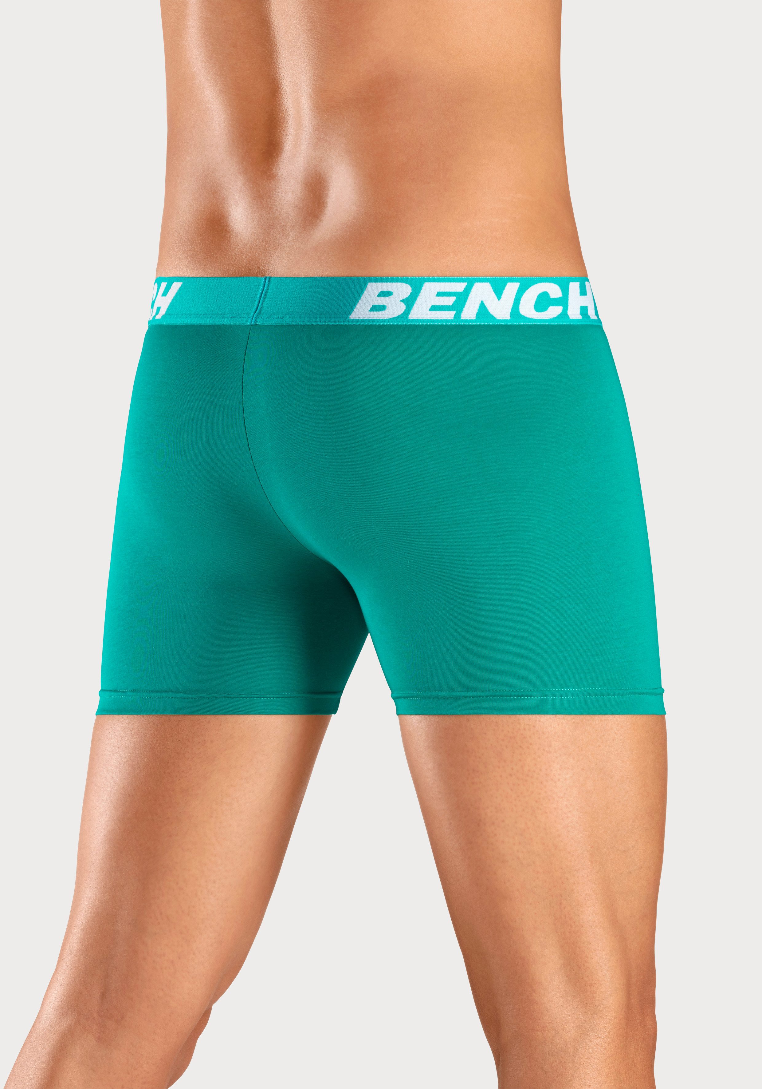 Bench. Boxer Boxershorts für Herren (Packung, 4-St) Unterhose mit längerer Beinform aus Baumwollmischung