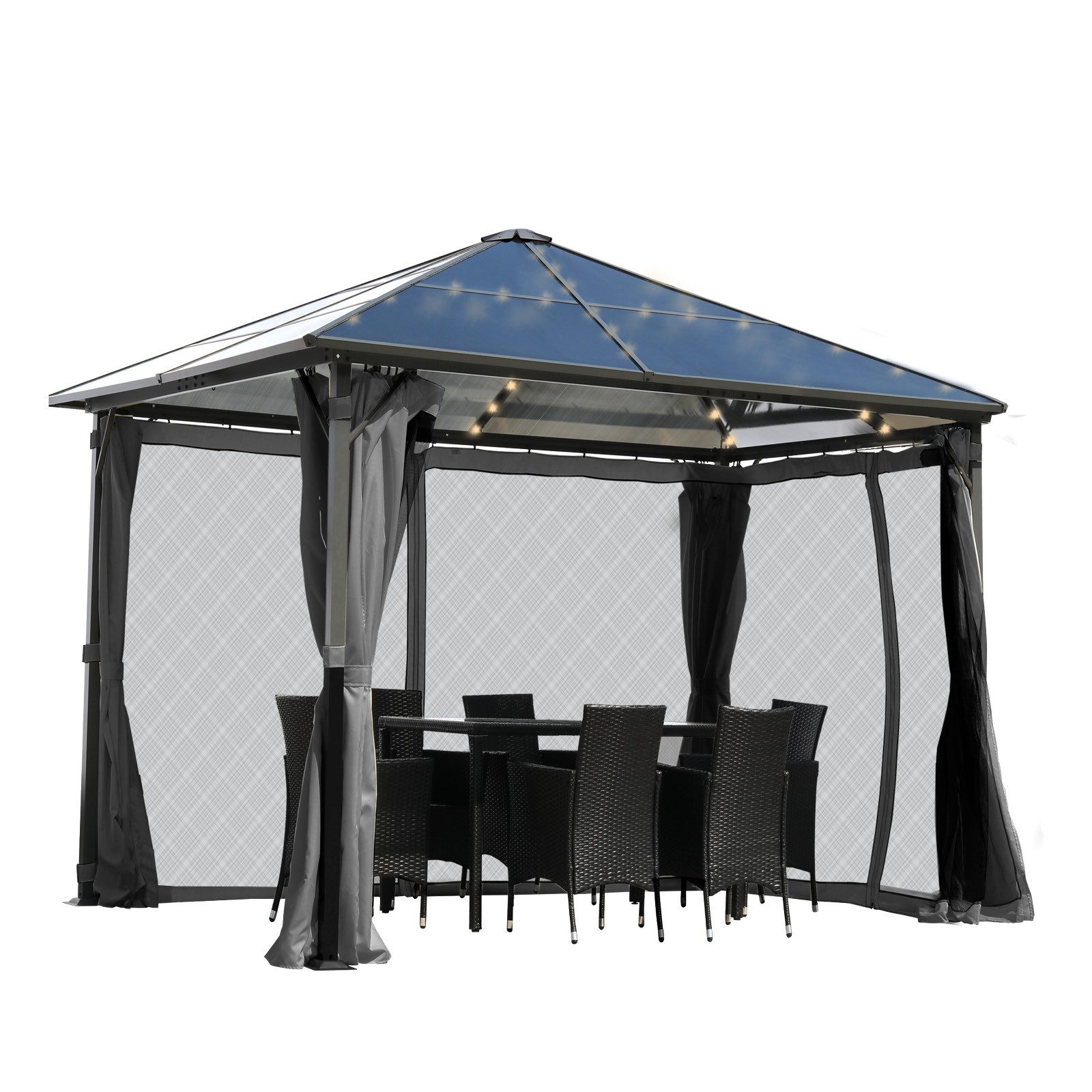 BRAST Pavillon Summerdream Aluminium 3x3m inkl. Moskitonetz, TÜV wasserdich günstig online kaufen