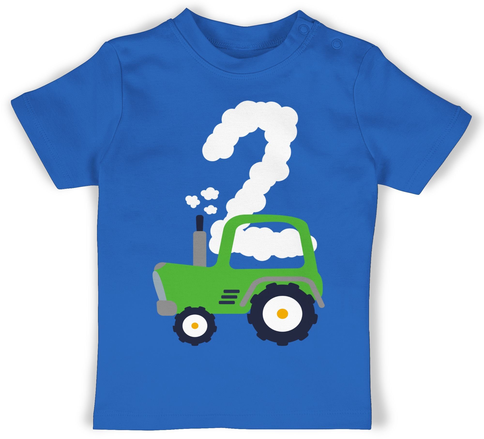 Royalblau Zwei T-Shirt 2. Traktor Geburtstag Shirtracer 1 Geburtstag