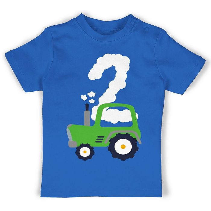 Shirtracer T-Shirt Traktor Geburtstag Zwei - 2. Geburtstag - Baby T-Shirt kurzarm baby t-shirt traktor - geburtstagsshirt 2 - tshirt trecker junge