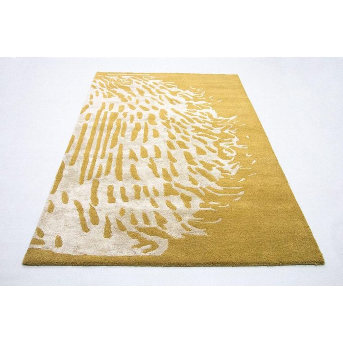 Wollteppich Designer Teppich handgetuftet gelb morgenland rechteckig Höhe: 18 mm