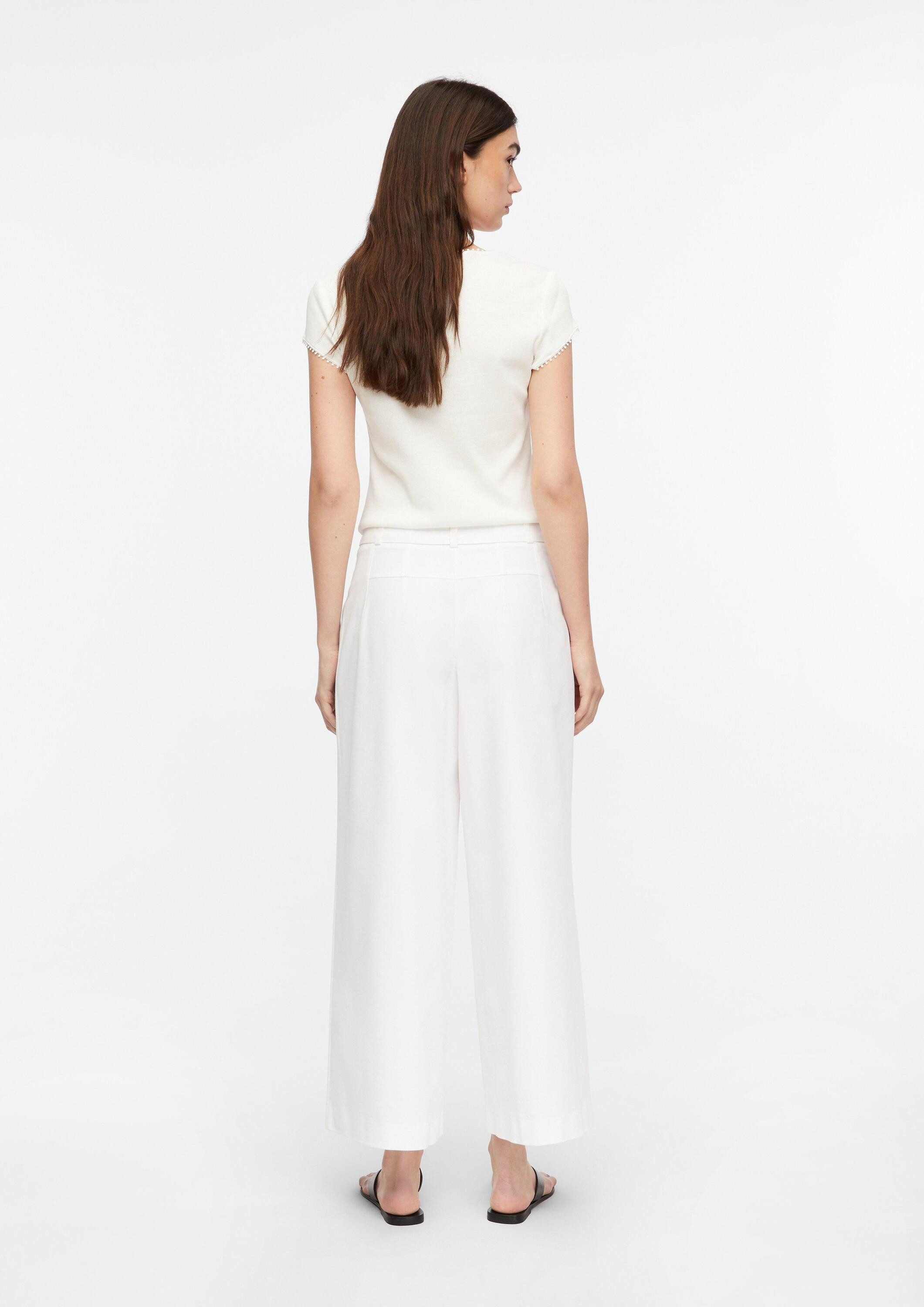 comma 7/8-Hose Hose Wide-Leg-Hose mit Bundfalten in Ankle-Länge