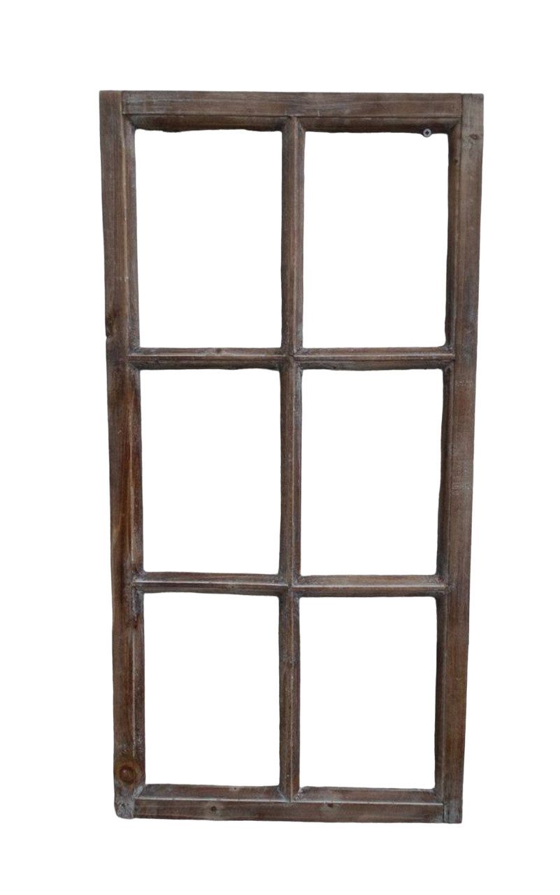 Deko-Impression Wanddekoobjekt Fenster Sprossenfenster Bilderrahmen Wanddekoration Holz braun 85 x 43 (1 St)