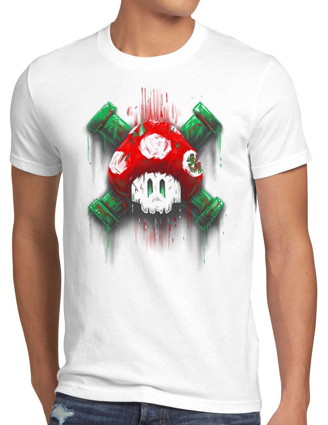 style3 T-Shirt Mario Totenkopf videospiel super günstig online kaufen