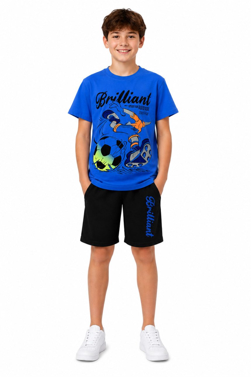 Fashion Boy T-Shirt & Shorts T-Shirt + Shorts Sommerset 2er Set Bermuda Sweatshorts Sommer (Set, T-Shirt und Shorts)