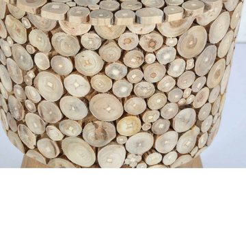 Casa Moro Hocker Teak Holz Hocker Merida mit Ästen Zweigen verkleidet (Designer Sitzhocker Beistelltisch), Kunsthandwerk, Jedes Stück ein Unikat