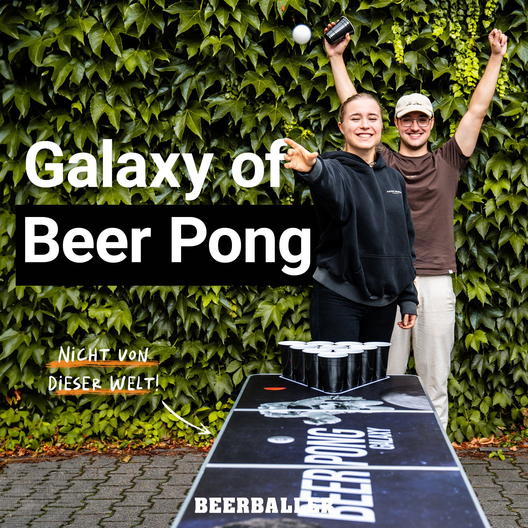 BeerBaller Beer Tisch BEERBALLER® Pong COMIC Klapptisch