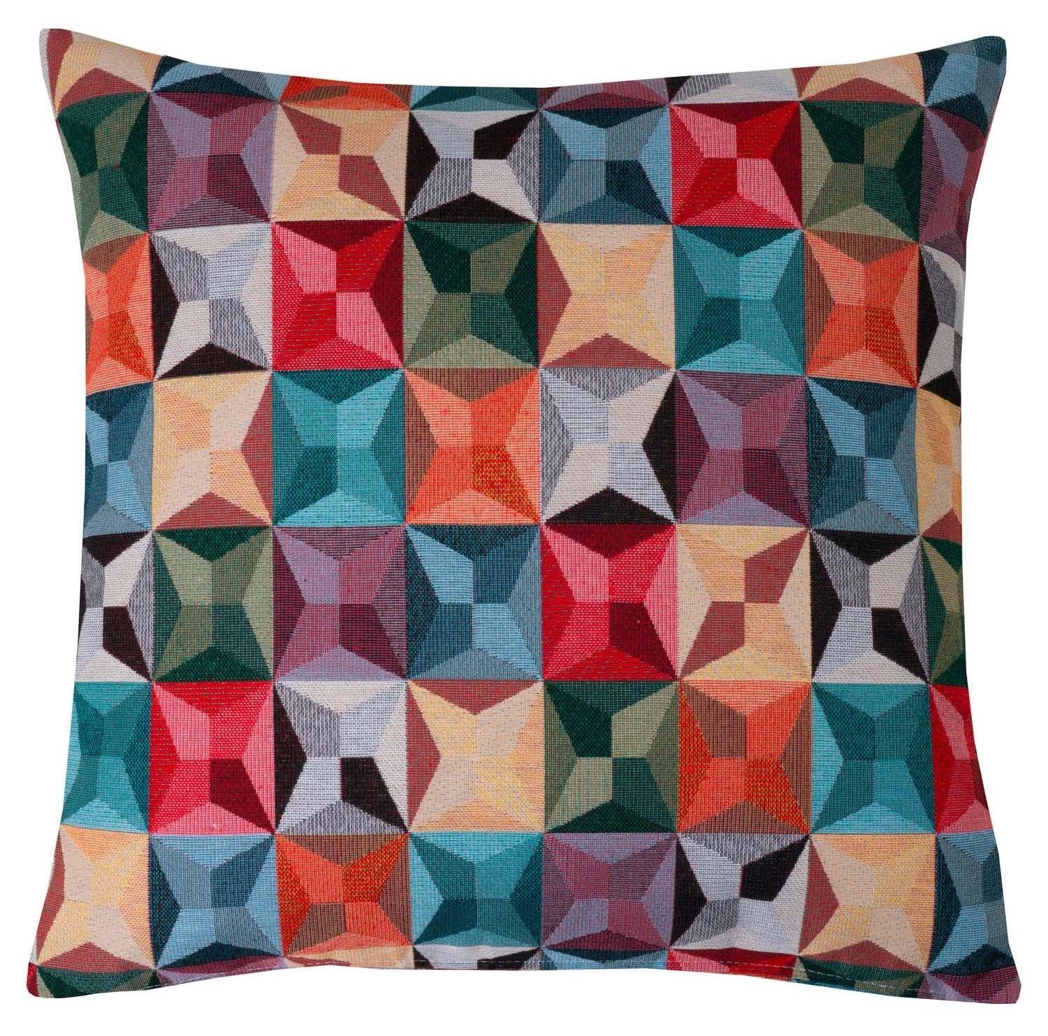 Kissenhülle TALEA, B 48 cm x L 48 cm, Mehrfarbig, mit rautenförmigen Sternen