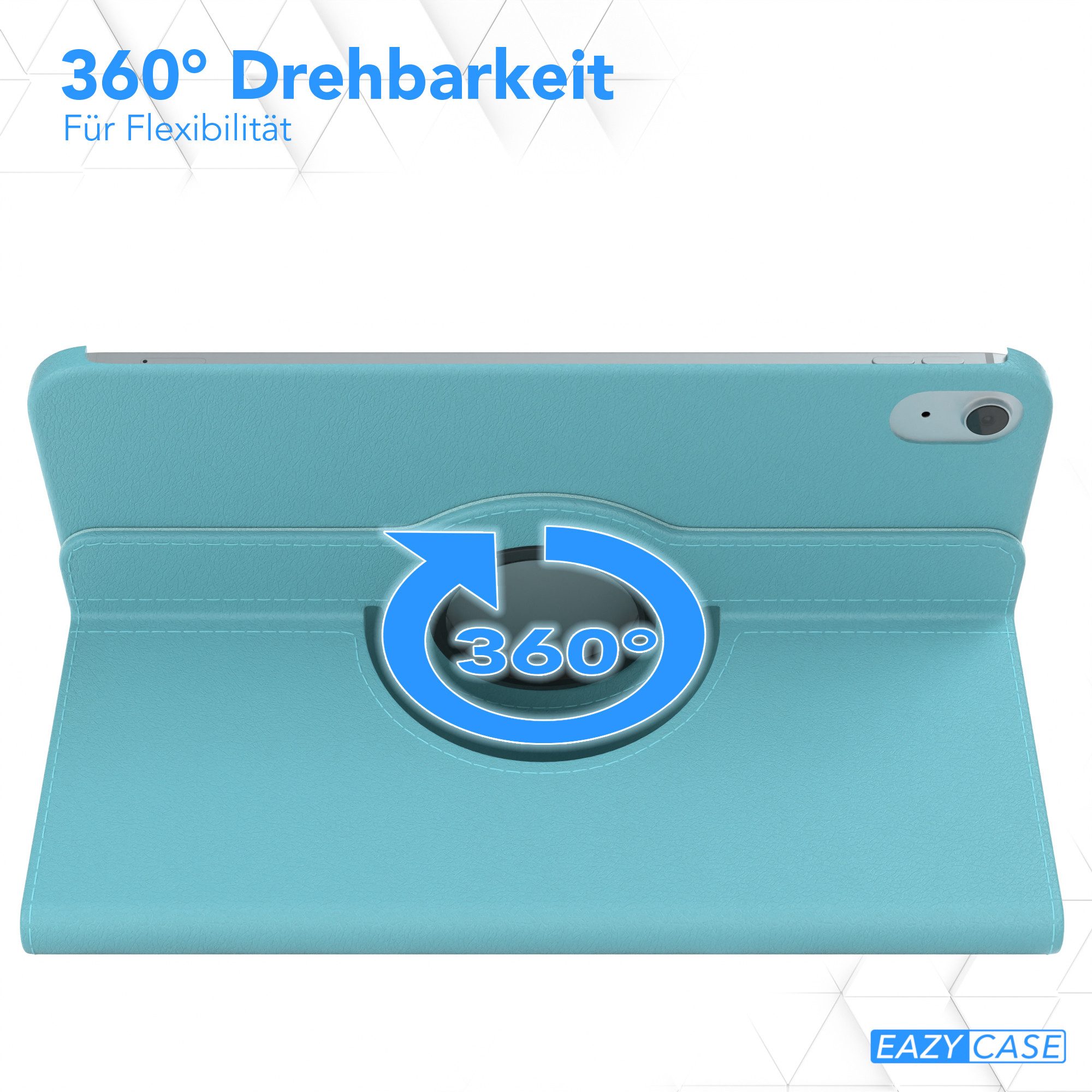 EAZY CASE Tablet-Hülle Rotation Case für Apple iPad 10. Gen. (2022) 10,9 Zoll, Schutzasche für Tablets Flipcase Hülle Kratzschutz Displayschutz Blau