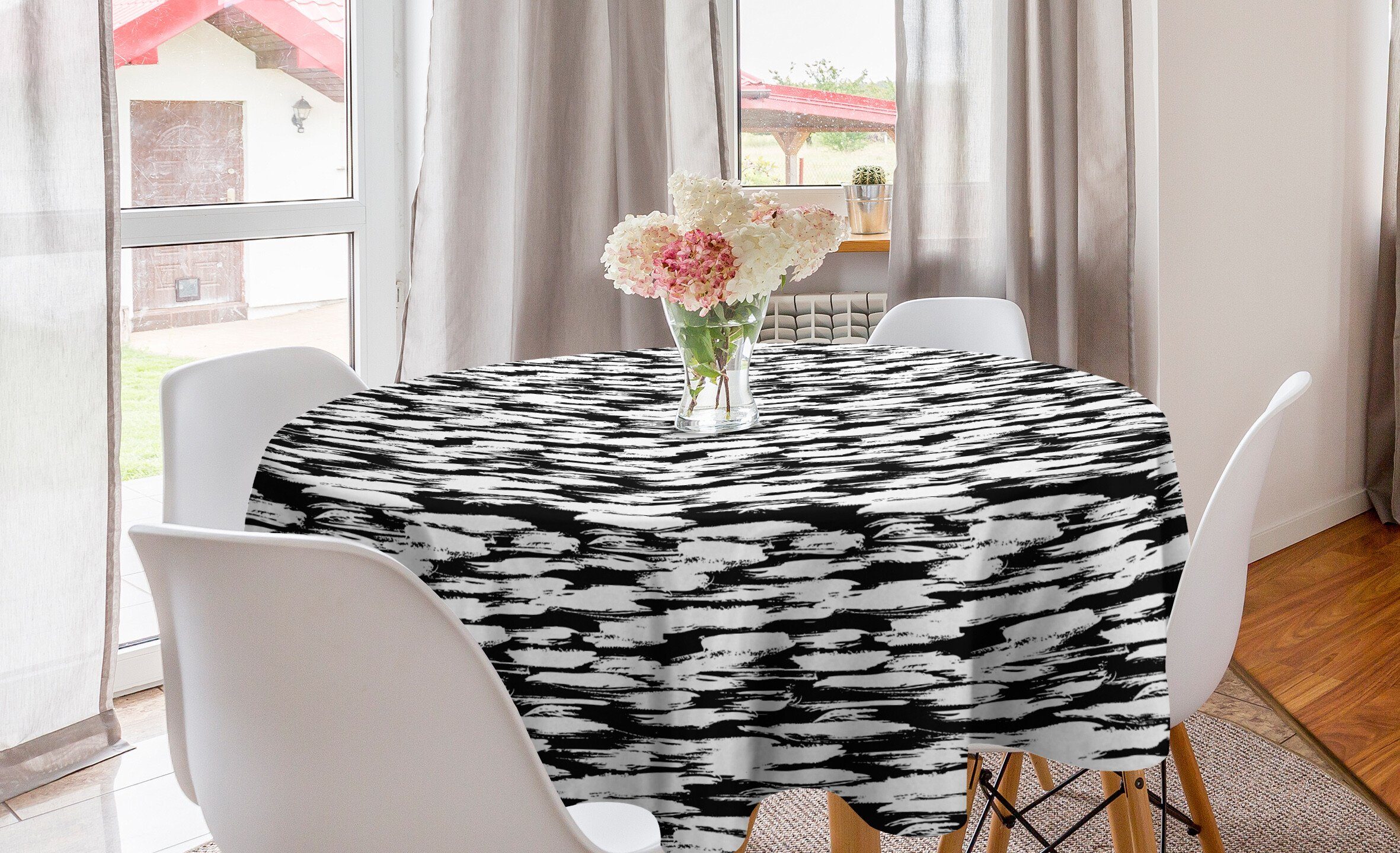 Abakuhaus Abdeckung für Muster-Grafik Küche Retro Mutige Esszimmer Tischdecke Kreis Dekoration, Tischdecke