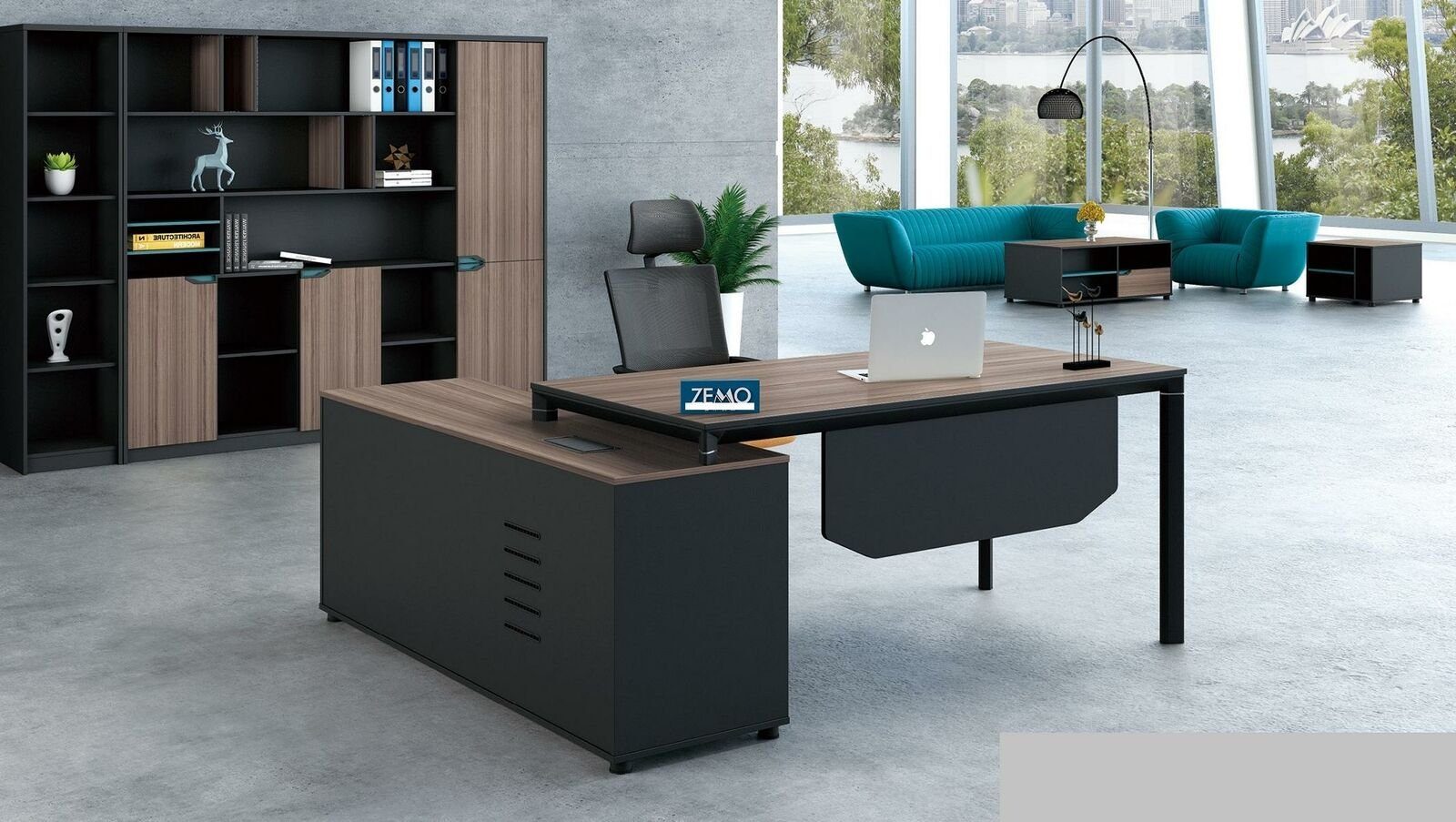 JVmoebel Eckschreibtisch, Schreibtisch mit Regal Home Office Büroeinrichtung | Eckschreibtische