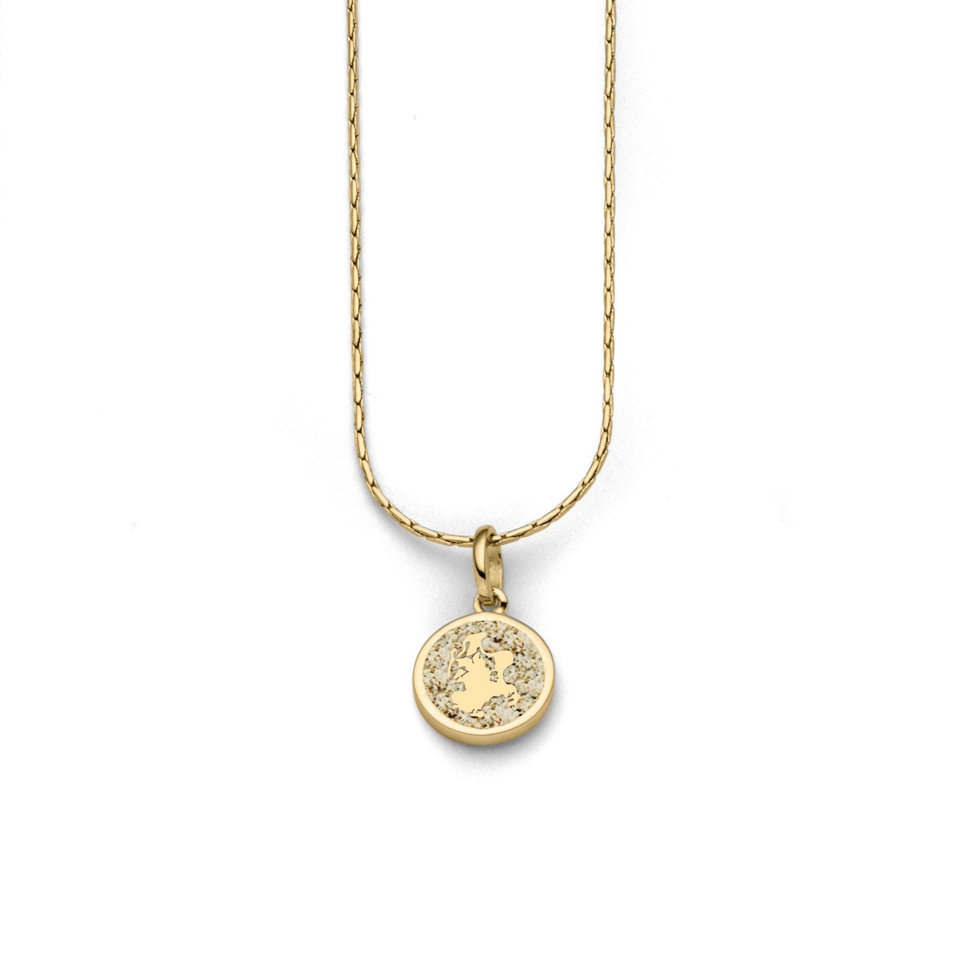 Kette mit Anhänger DUR Schmuck: Kette "Rügen" mit Strandsand, vergoldet, K2861