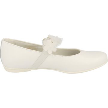 Primigi 3920311 Mädchen Schuhe Hochzeit Slip-On Leder Weiss Blumen Ballerina