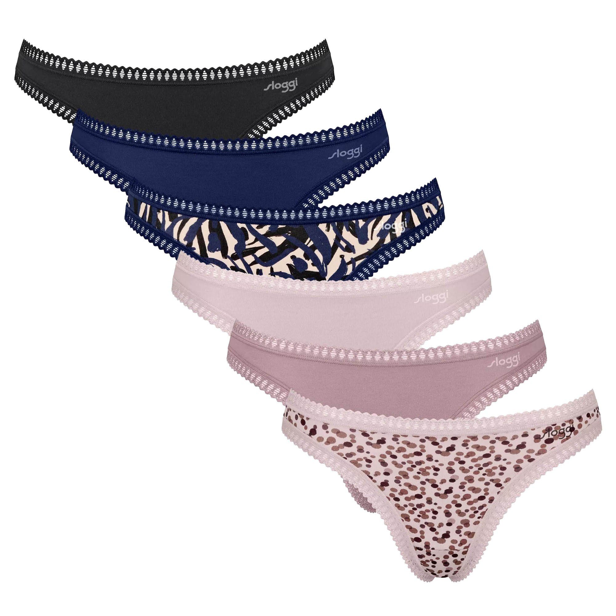 String Damen String 6er Pack Baumwolle