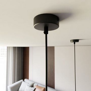 Licht-Erlebnisse Pendelleuchte MIRA, ohne Leuchtmittel, Metall GX53 H: max. 100 cm Schwarz rund