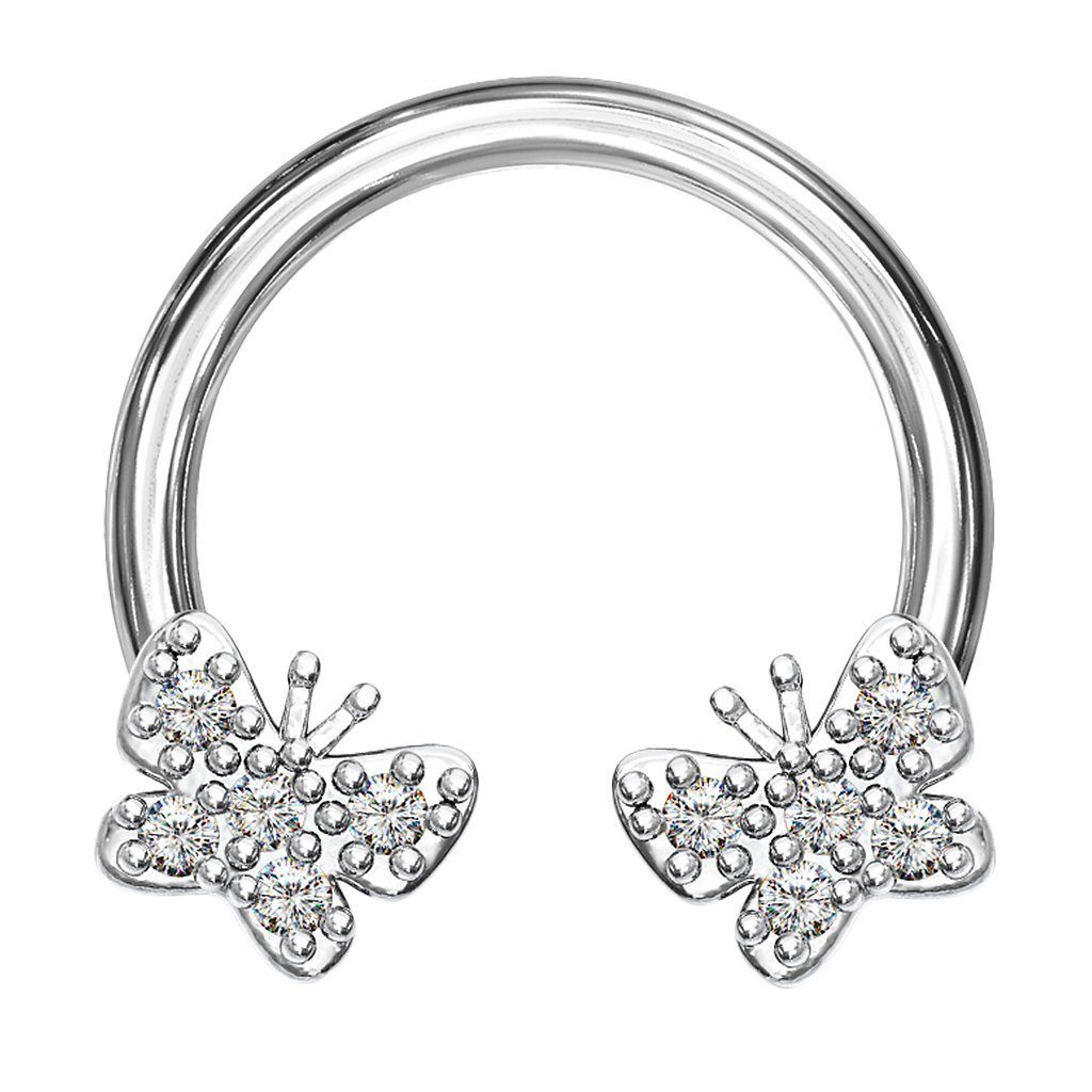 Nasenpiercing Piercing Hufeisen Kristall Schmetterling Horseshoe