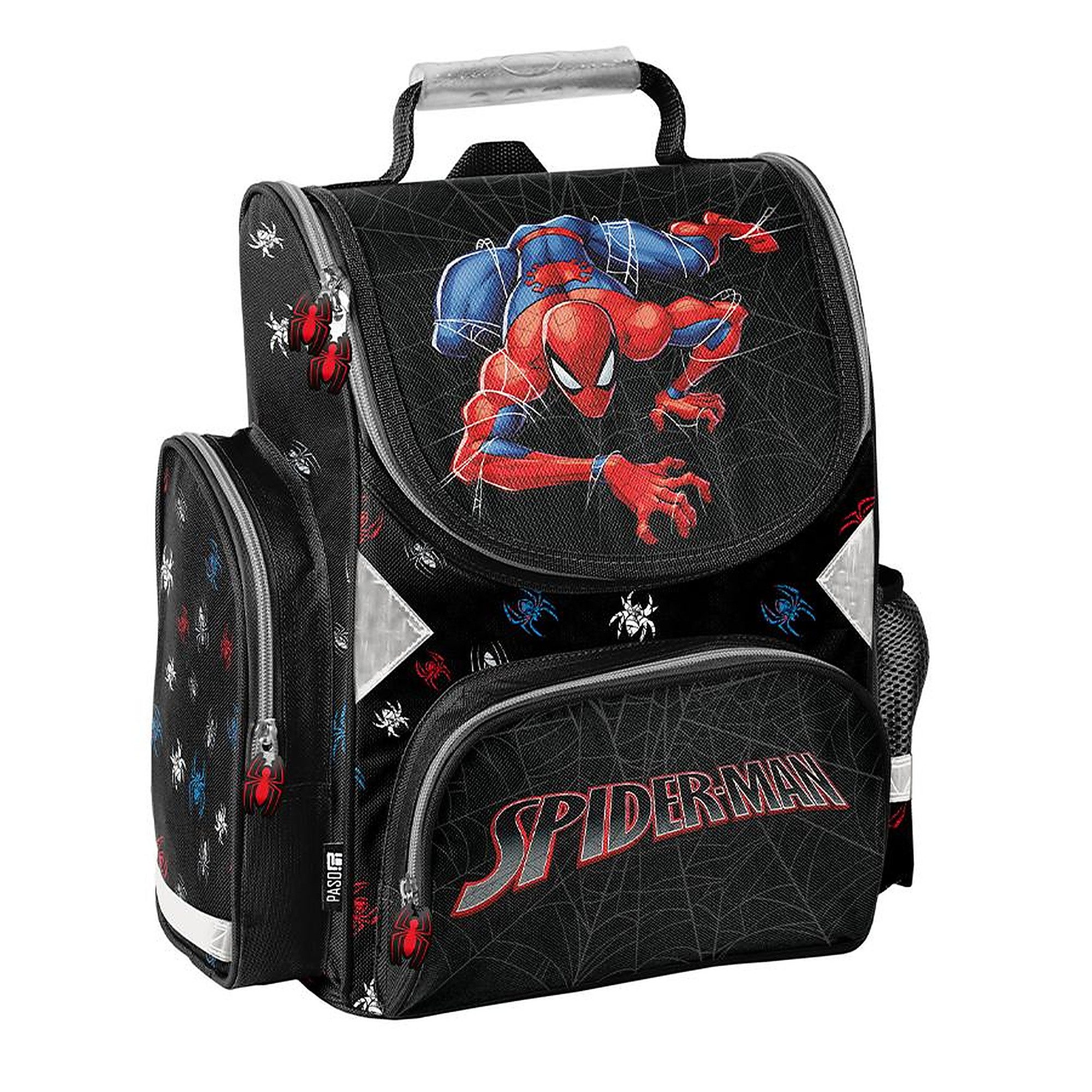PASO Schulrucksack Marvel Spider-Man Schulranzen für Jungen 1.-3. Klasse (1-tlg), Spider-Man, Schwarz