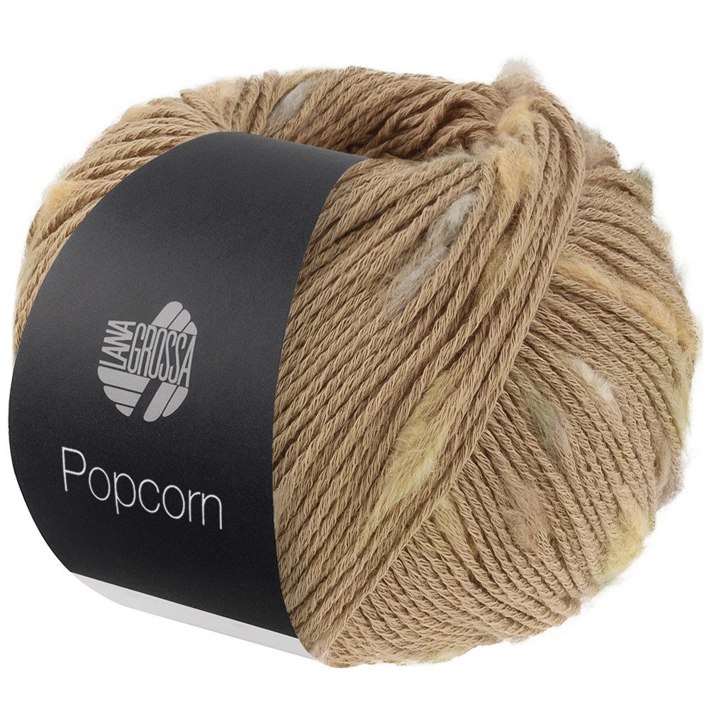 LANA GROSSA POPCORN Häkelwolle, 125 m (Effektnetzgarn gefüllt mit bunten, flauschigen Farbspots aus 100% Baumwolle), 50 g