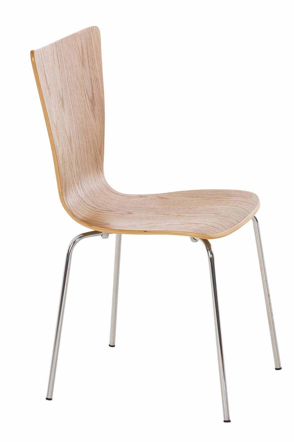 chrom Warteraumstuhl Holz Besucherstuhl Gestell: eiche Metall mit geformter - Messestuhl), Sitzfläche - Sitzfläche: ergonomisch Konferenzstuhl - TPFLiving - (Besprechungsstuhl Jaron