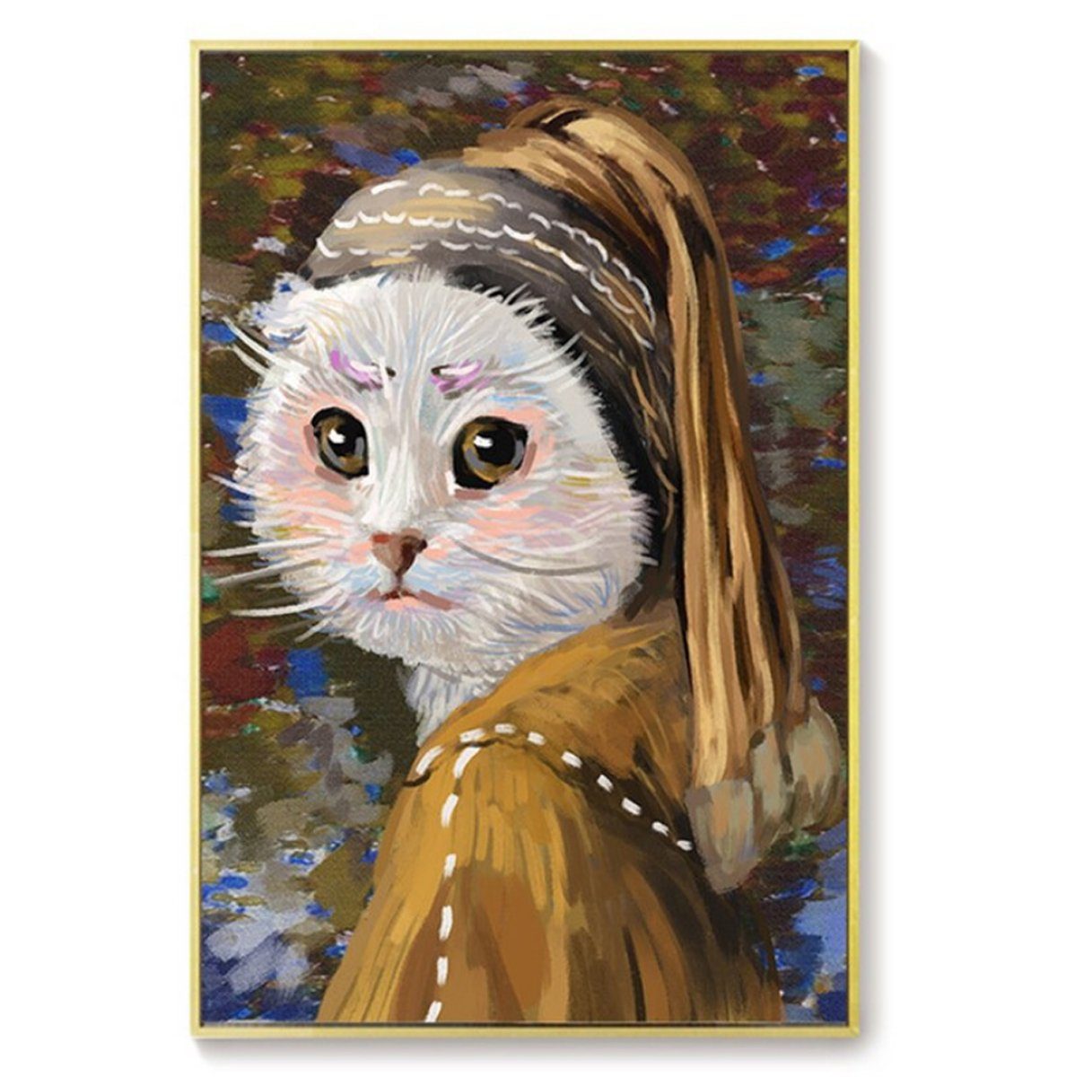 TPFLiving Kunstdruck (OHNE RAHMEN) Poster - Leinwand - Wandbild, Van Gogh - Die Katzen (Verschiedene Größen), Farben: Leinwand bunt - Größe: 50x75cm