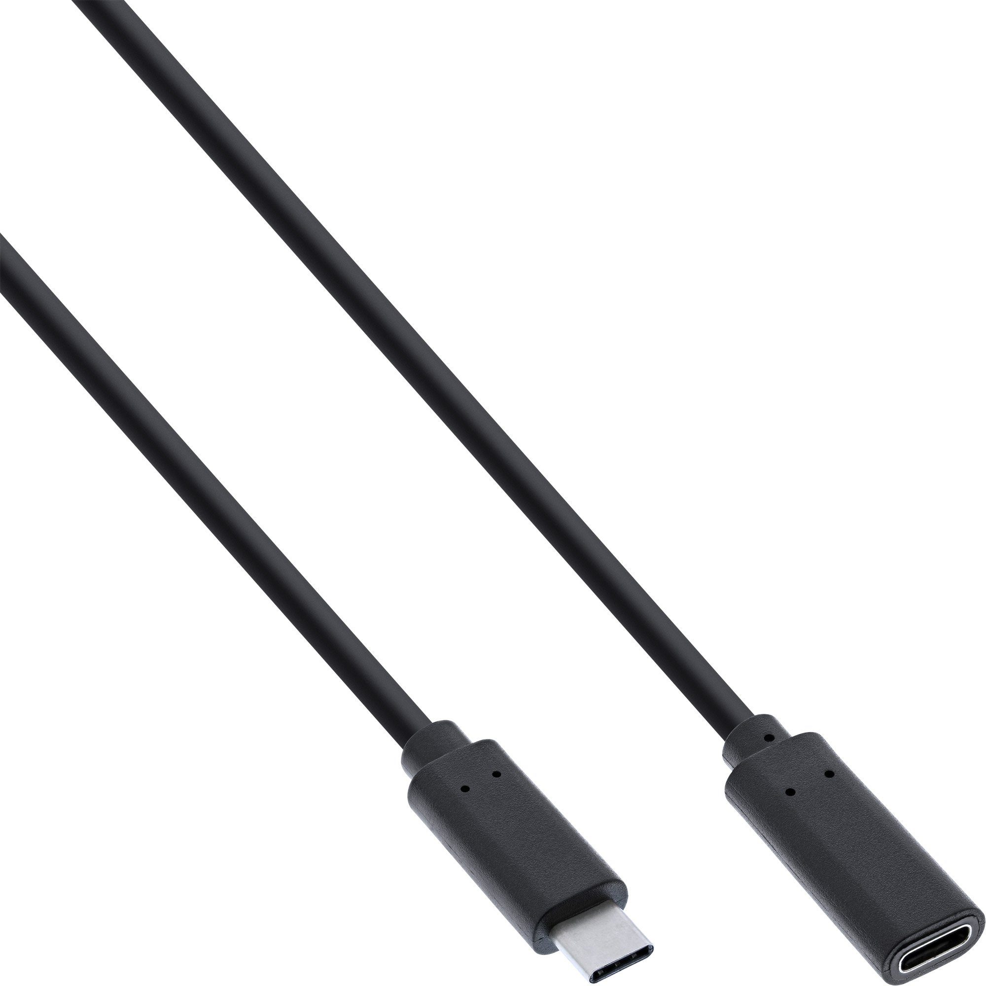 InLine® USB 3.2 Gen.1x2 Kabel, USB-C Verlängerung ST/BU, schwarz, 2m USB-Kabel