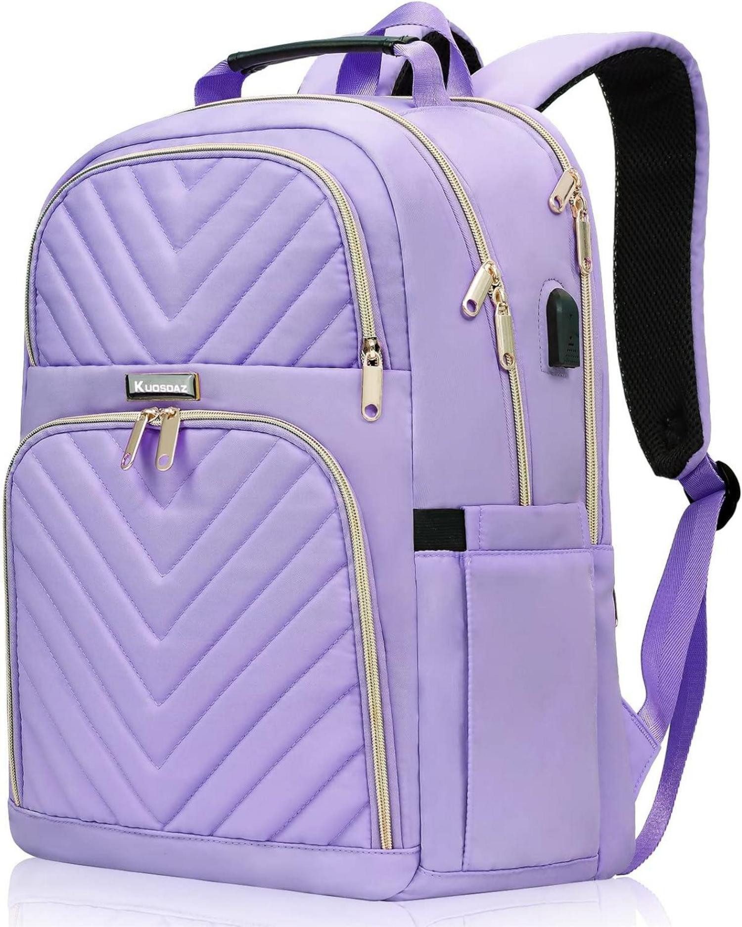 LuxusKollektion Laptoprucksack Rucksack Damen 15.6 Zoll USB Ladeanschluss Laptop Daypack Wasserdicht