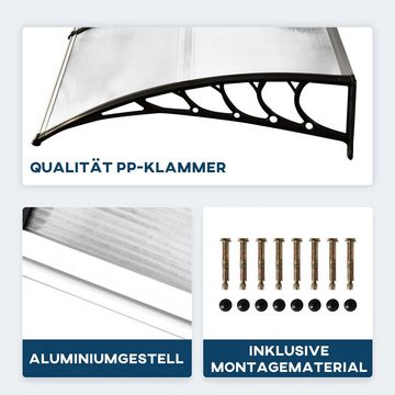 Outsunny Pultvordach Überdachung 90 x 295 cm, Pultbogenvordach mit UV-Schutz (Schutzdach, 1 St., Pultvordach), Regenschutz für Outdoor, Weiß