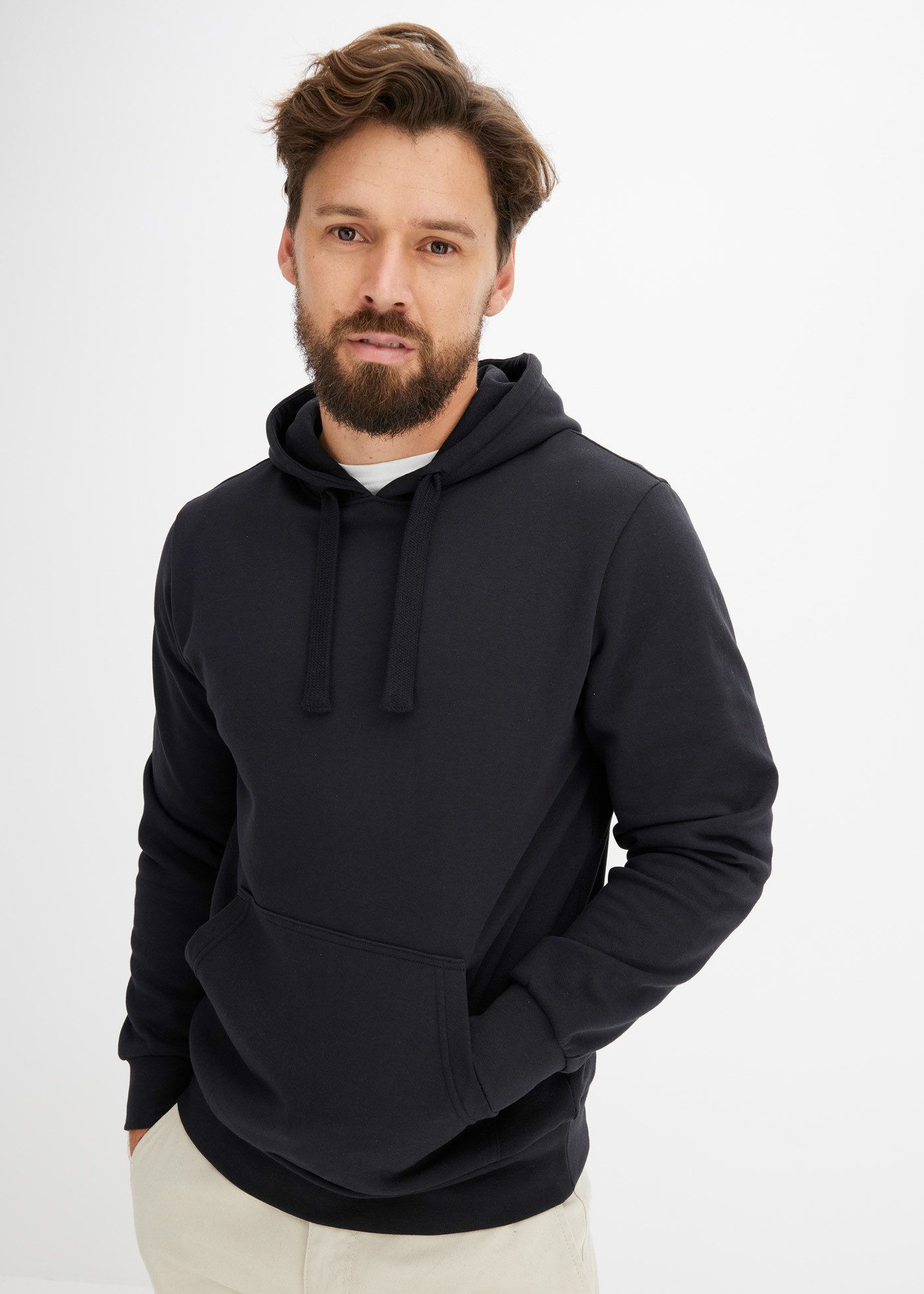 bonprix Hoodie Regular Fit, mit Kapuze, aus Baumwolle und Polyester