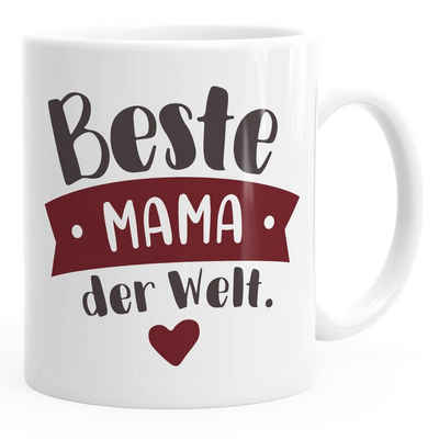 MoonWorks Tasse Kaffee-Tasse Beste/r Mama/Papa der Welt Geschenk Mütter Väter Geburtstag Weihnachten Danke sagen Moonworks®, Keramik