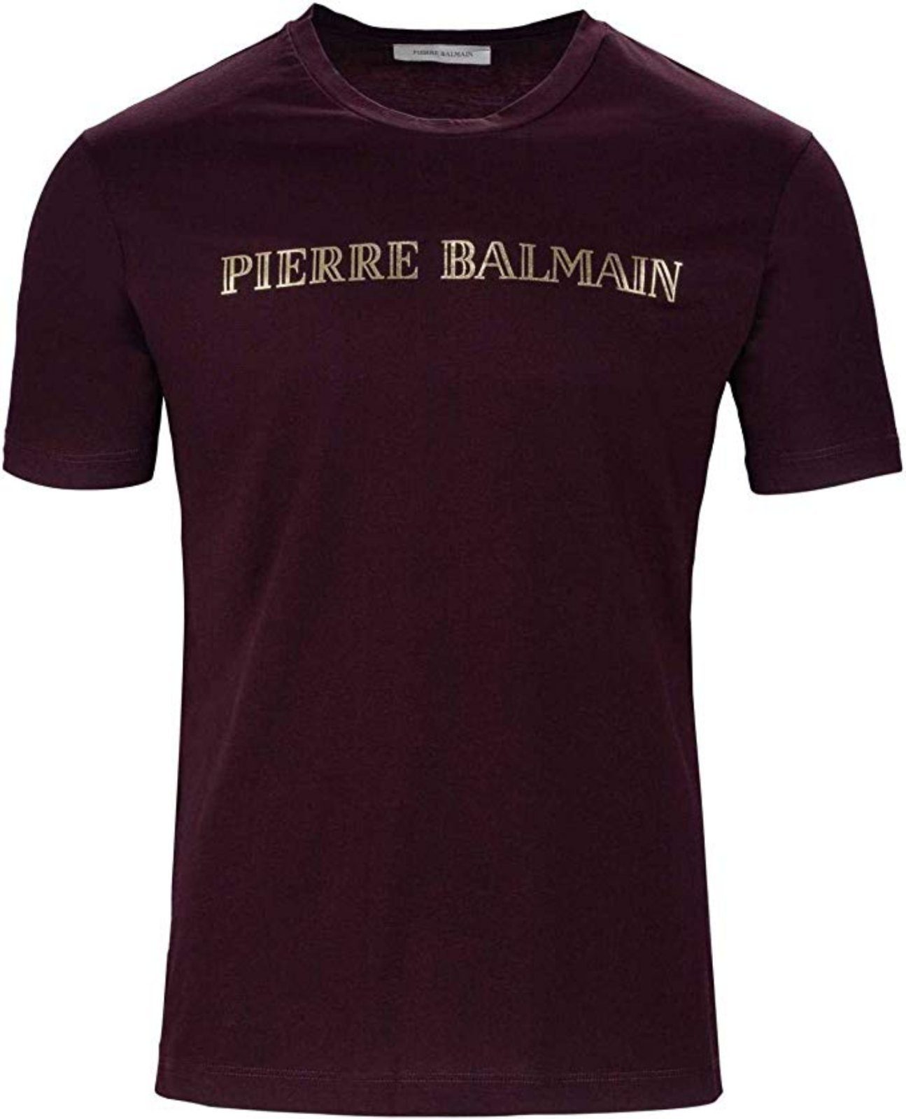 Balmain T-Shirt PIERRE BALMAIN MENS ICONIC TOP LOGOSHIRT GOLD LOGO SHIRT KURZARM T-SHI