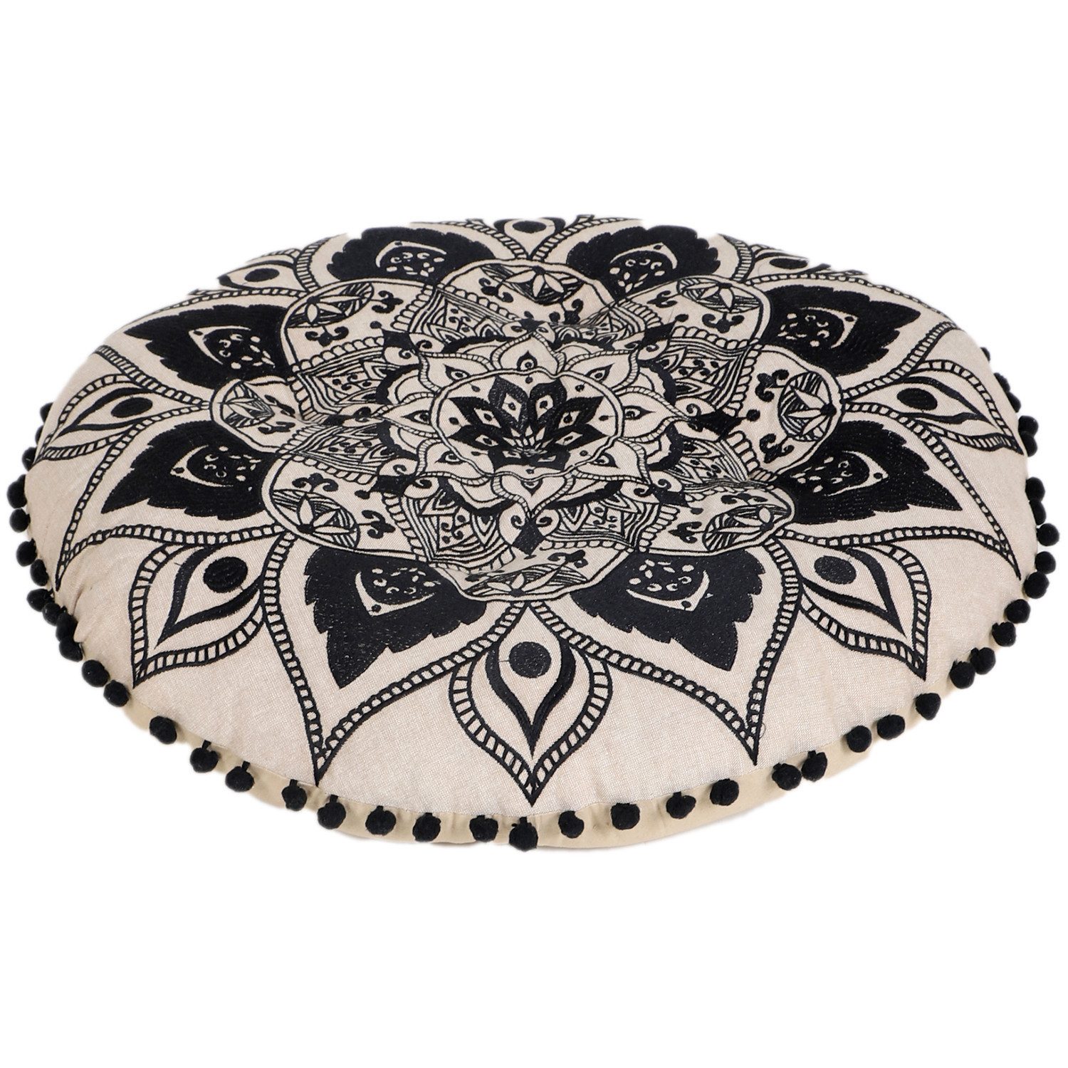 Marrakesch Orient & Mediterran Interior Bodenkissen Marokkanisches Bodenkissen Nael modern aus Baumwolle in Beige 55 cm