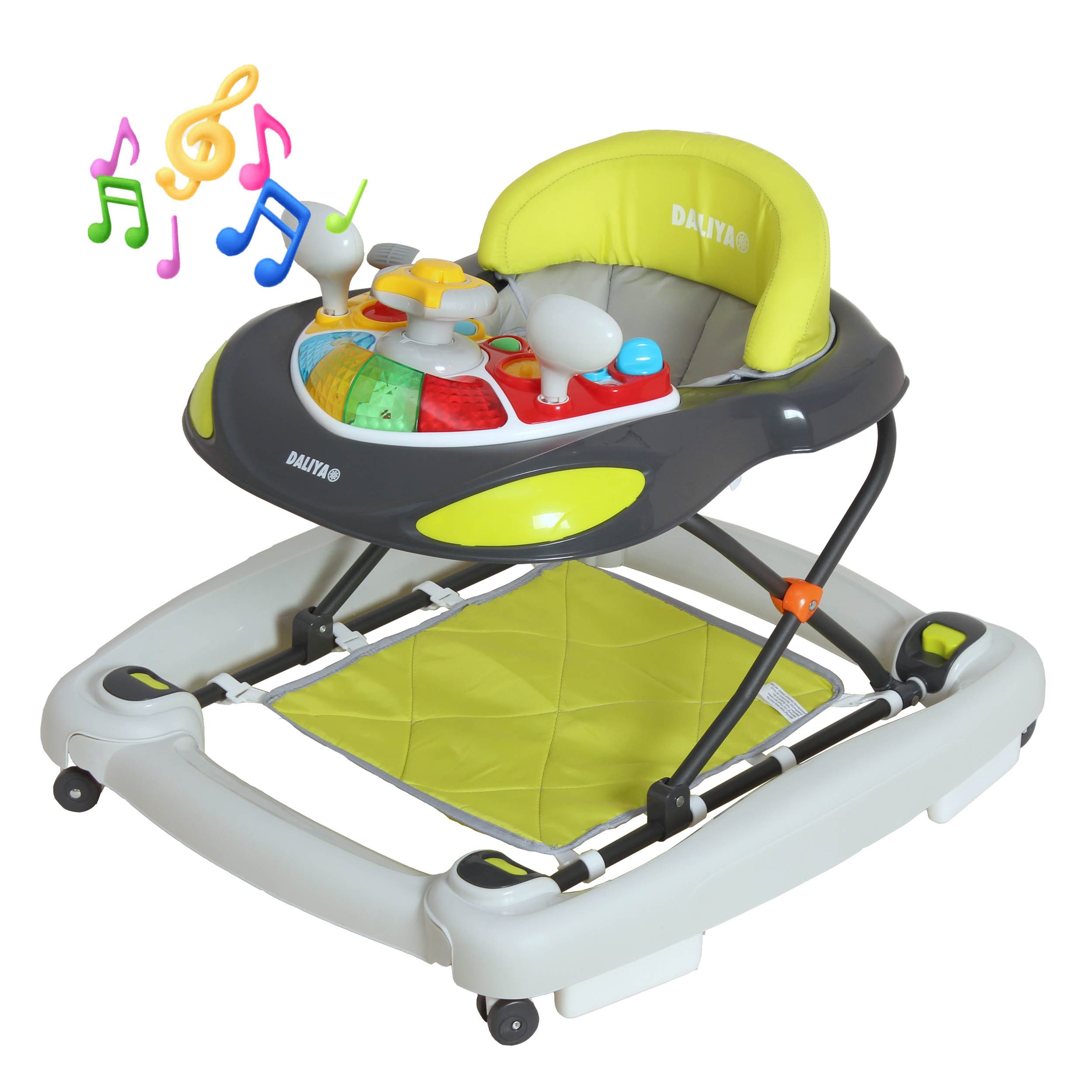 Daliya® Ходунки BELLINO Lauflernhilfe mit Musik, Licht & Schaukelfunktion, (6-tlg), Babywalker, höhenverstellbar, klappbar, Babywippe