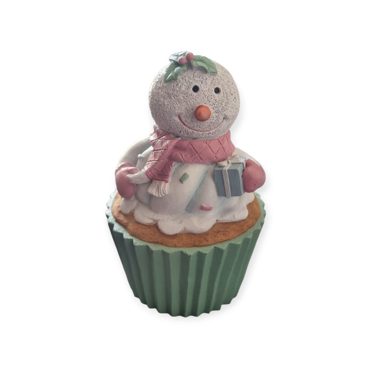 Figurendiscounter Weihnachtsfigur Dekofigur Cupcakes Schneemann 14,5 günstig online kaufen