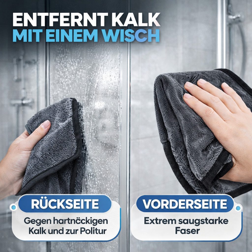 Kemes Trockentuch Dusche 600GSM Microfaser Putztuch für Badezimmer Mikrofasertuch (Mikrofaser, 40x60 cm, Packung, 3x Stück, Extrem Saugstark. Mikrofasertuch für das Badezimmer und Haushalt)