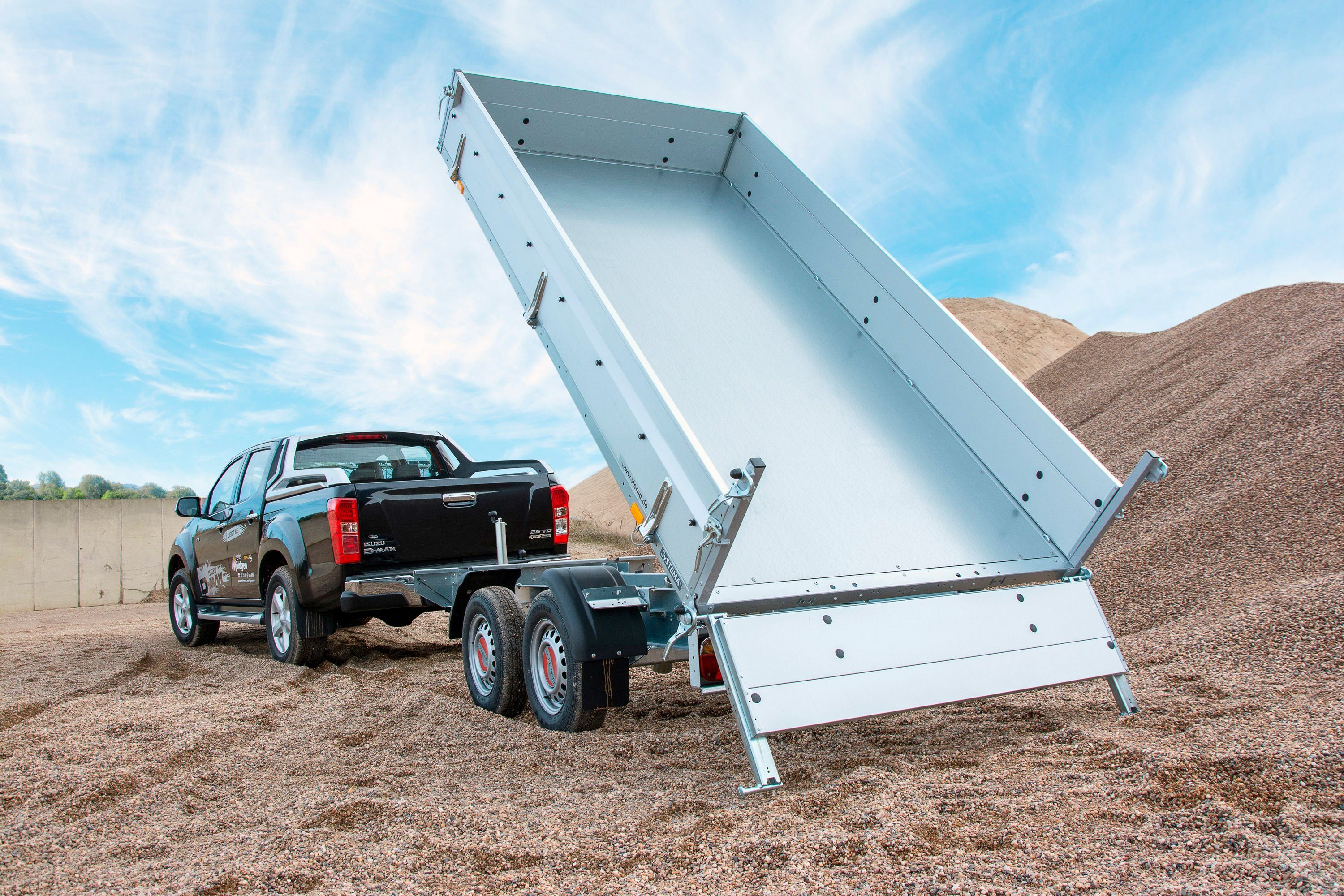 STEMA PKW-Anhänger Rückwärtskipper 2,7 t, max. 2000 kg, inkl. elektrischer Hydraulik