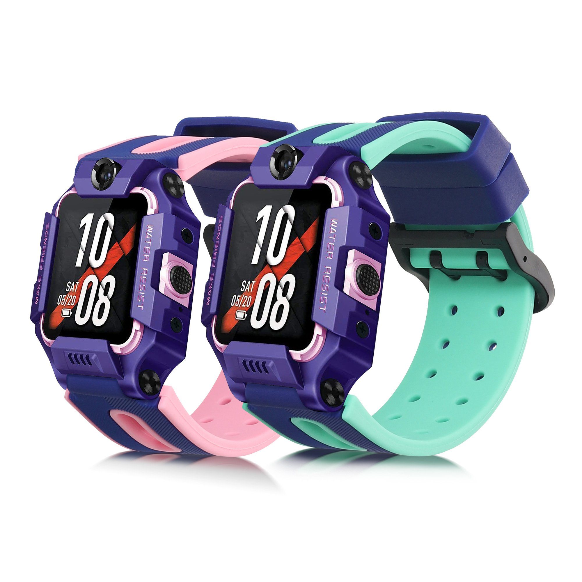 kwmobile Uhrenarmband 2x Band für imoo Watch Phone Z6 / Watch Phone Z1,  Silikon Fitnesstracker Ersatz Sportarmband - Größe S