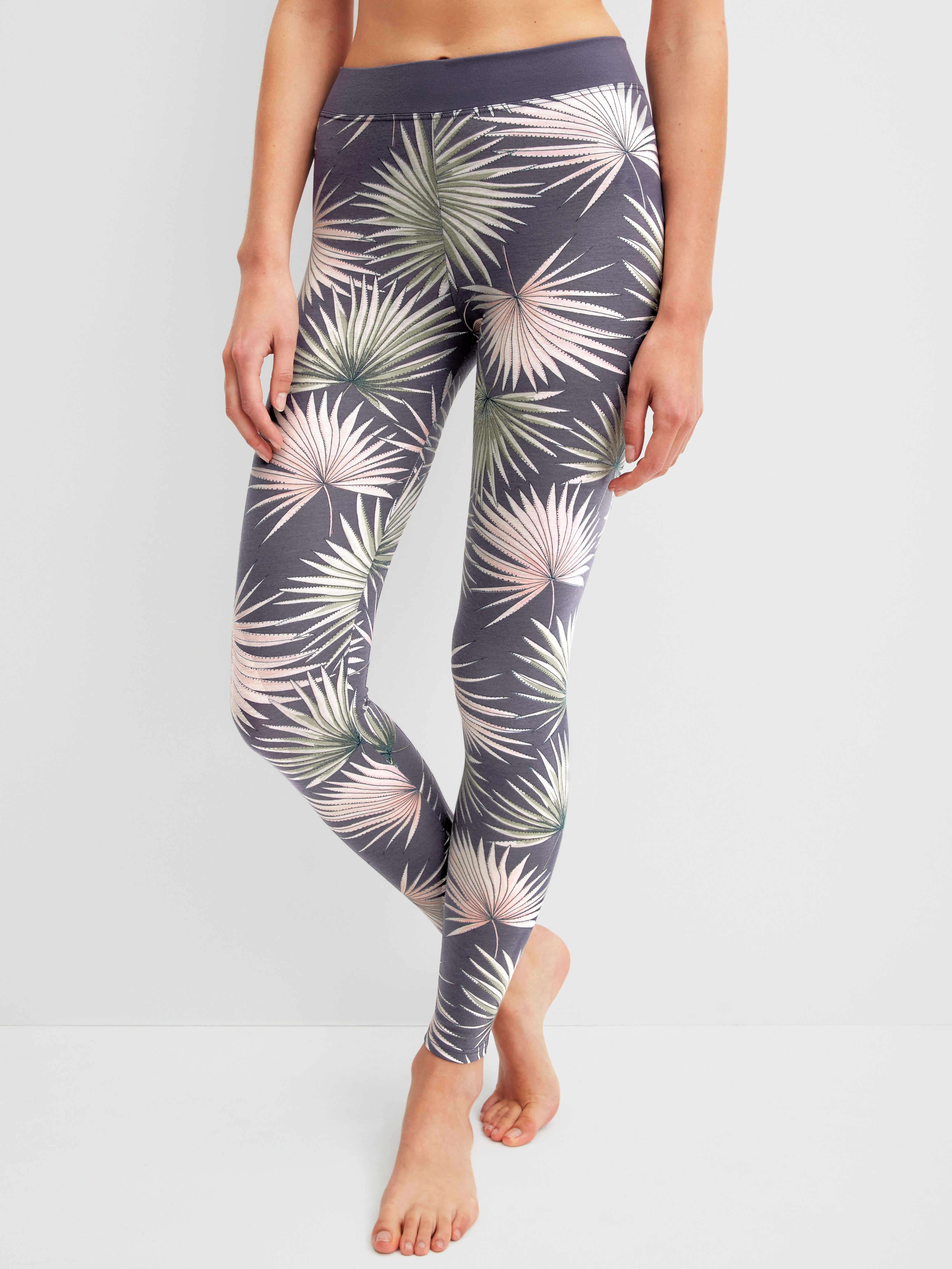 CALIDA Leggings Elastic Trend floraler Print, Baumwollmix, weicher elastischer Bund, bequem