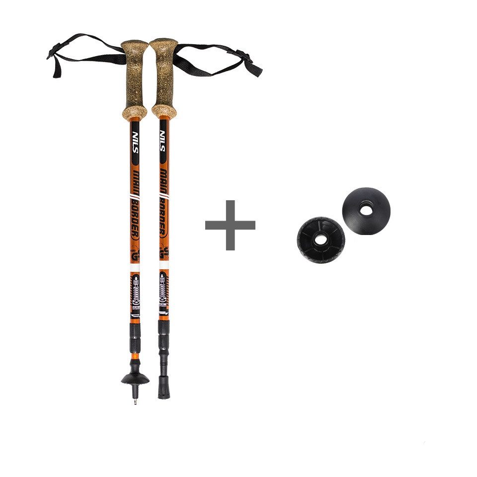 Nils Trekking-Stöcke Nordic Walking-Stöcke Wanderstöcke, Anti-Shock-System, höhenverstellbar & mit reflektierenden Aufklebern