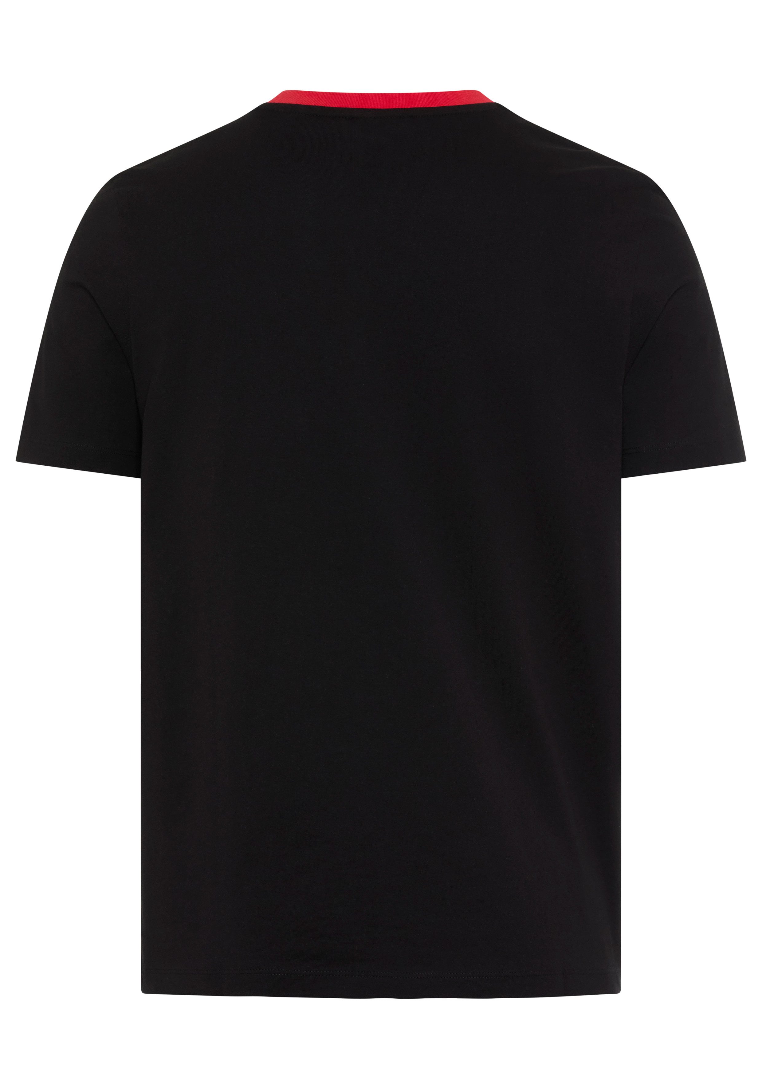HUGO T-Shirt Dempsy kontrastfarbiger Ausschnitt, Regular Fit, reine Baumwolle – Bild 5 von 5