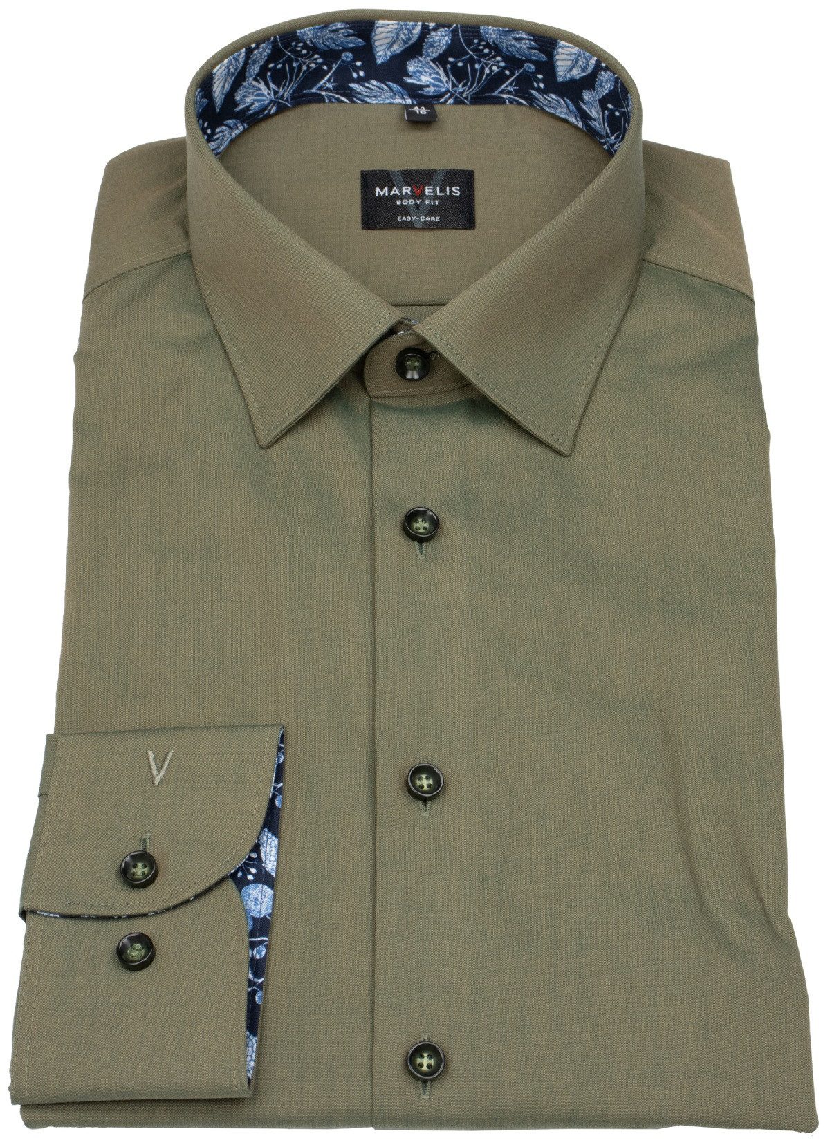 MARVELIS Businesshemd Body Fit stark tailliert Kentkragen günstig online kaufen