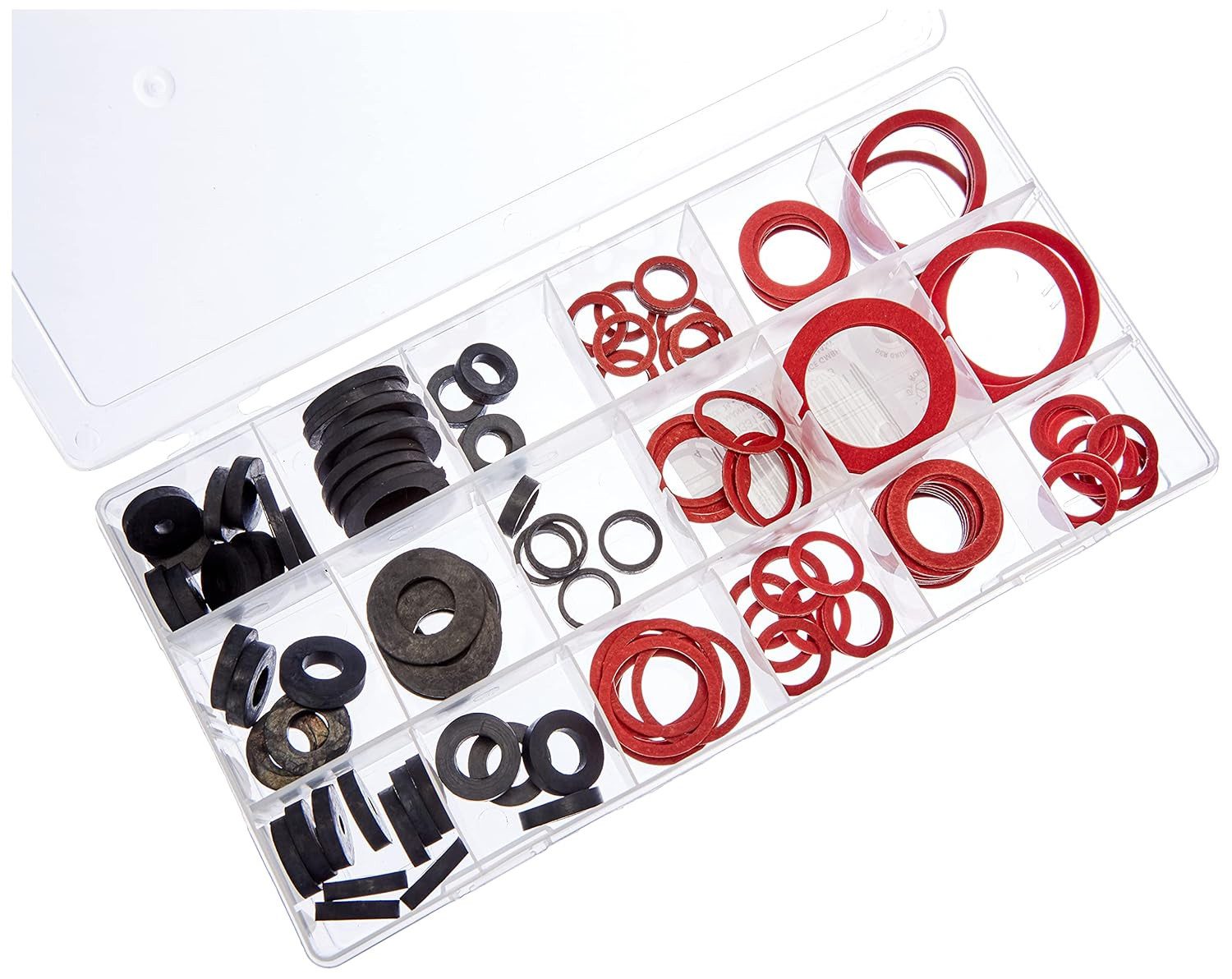 Brüder Mannesmann Werkzeuge Dichtungsring Dichtungssortiment, 141-teilig, M99741, Gummi Unterlegscheiben (Sparset 141 teiliges Dichtungsringe Sortiment, 141-St. – Bild 4 von 5