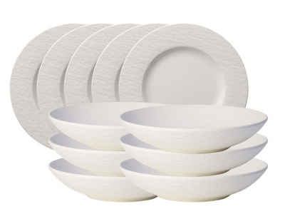 Villeroy & Boch Сервірування столу Manufacture Rock blanc Tafelset 12tlg, Premium Porcelain