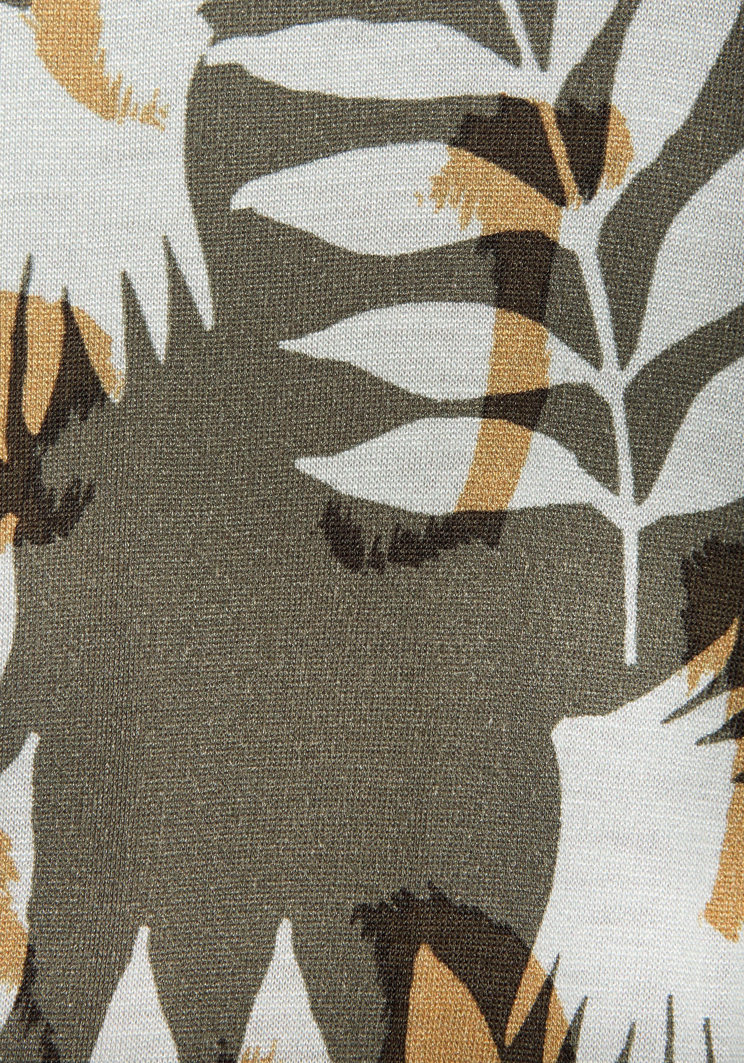 Vivance Maxikleid mit Alloverdruck, langes Sommerkleid mit Schlitz, Druckkleid