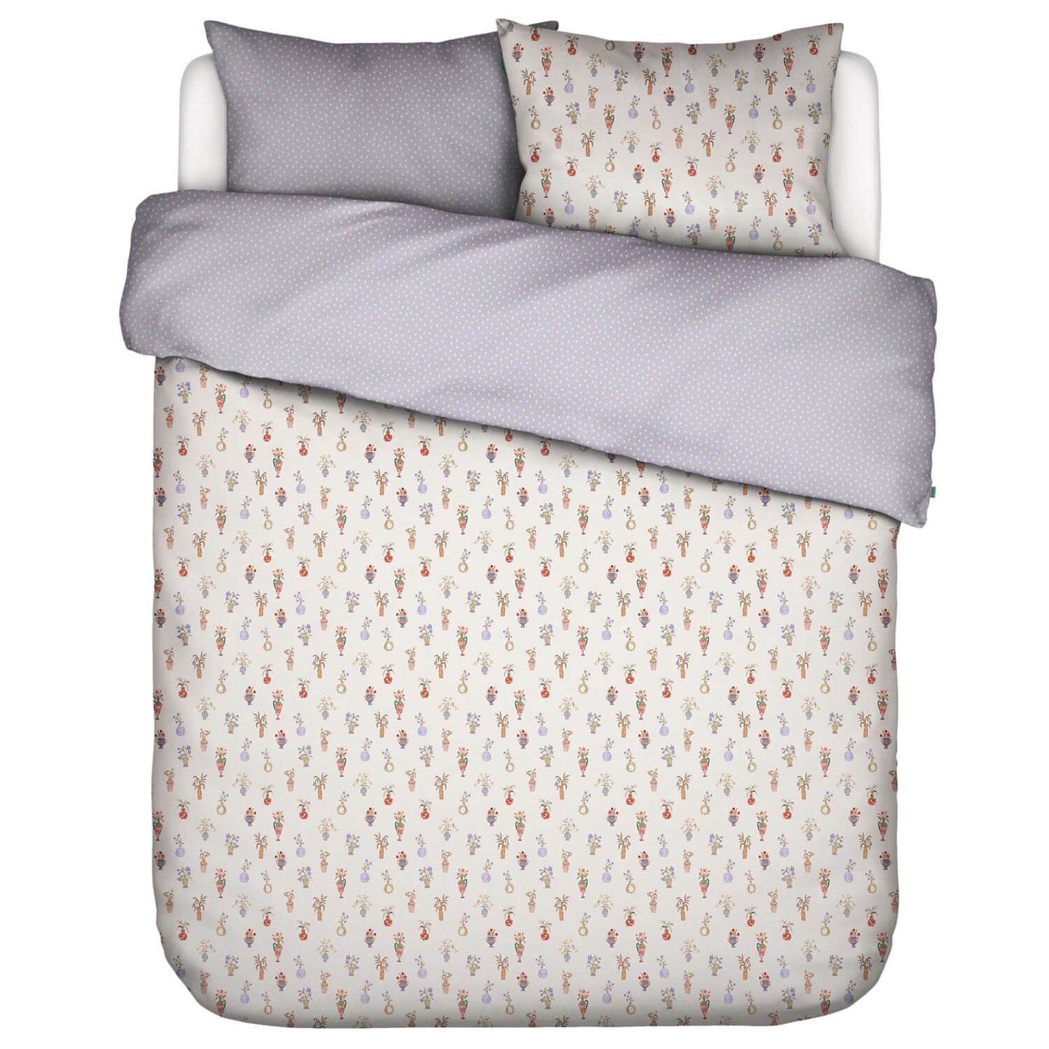 Essenza Bettwäsche Field of Vases Multi, Baumwolle, 2 teilig, Blumenvasen, Antik, Kelchvasen, Tulpen