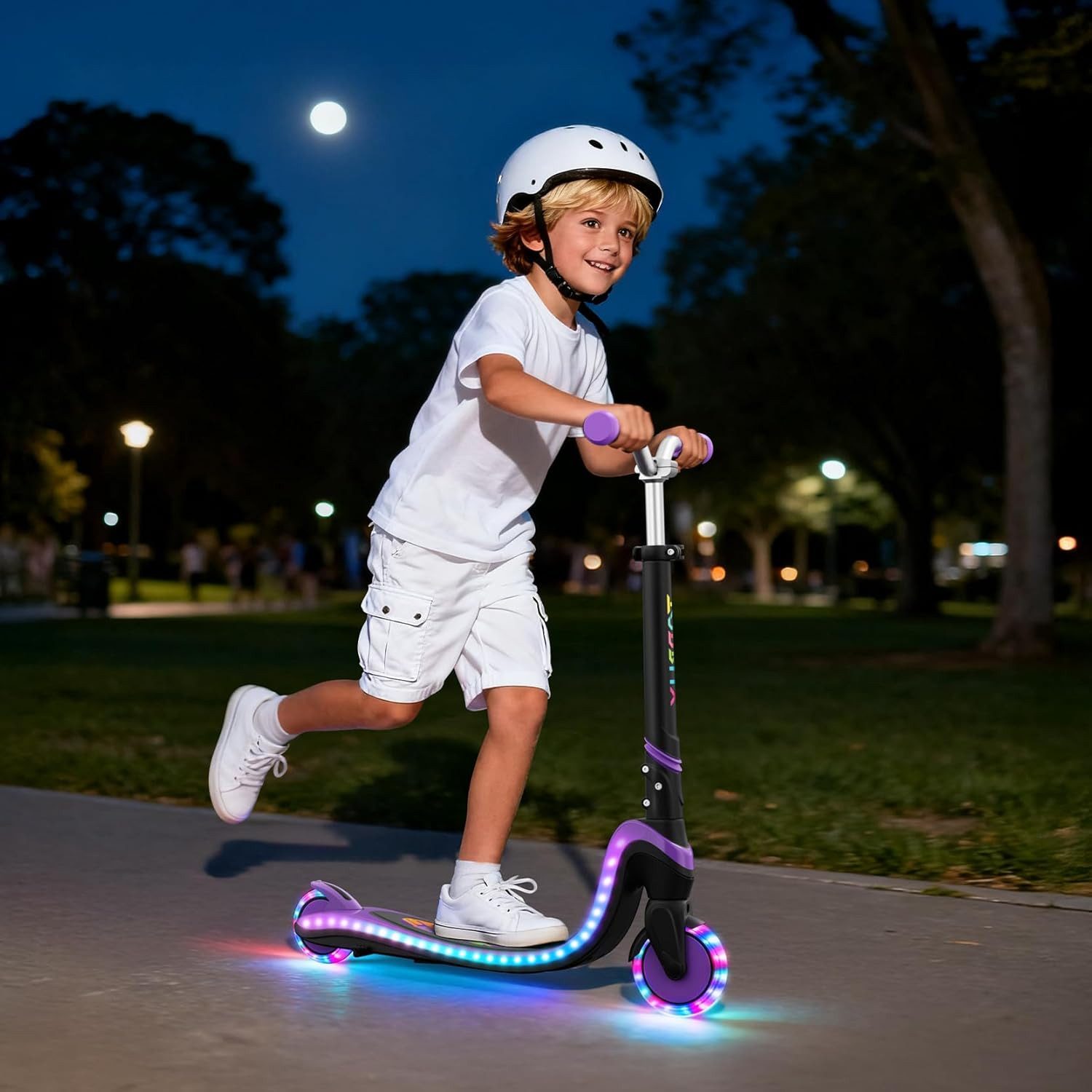 TONBUX Scooter Kinderroller mit coolem beleuchteten Brett und PU-Rädern
