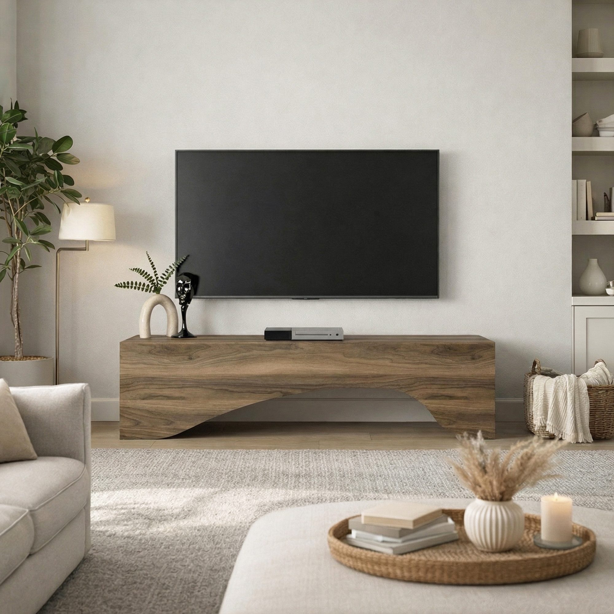 moebel17 Lowboard TV Lowboard Enigma Granit Optik Travertin Beige (Einzelmöbel, 1 St., Besteht aus 1 TV Lowboard), Pflegeleichte Oberfläche, Granitoptik