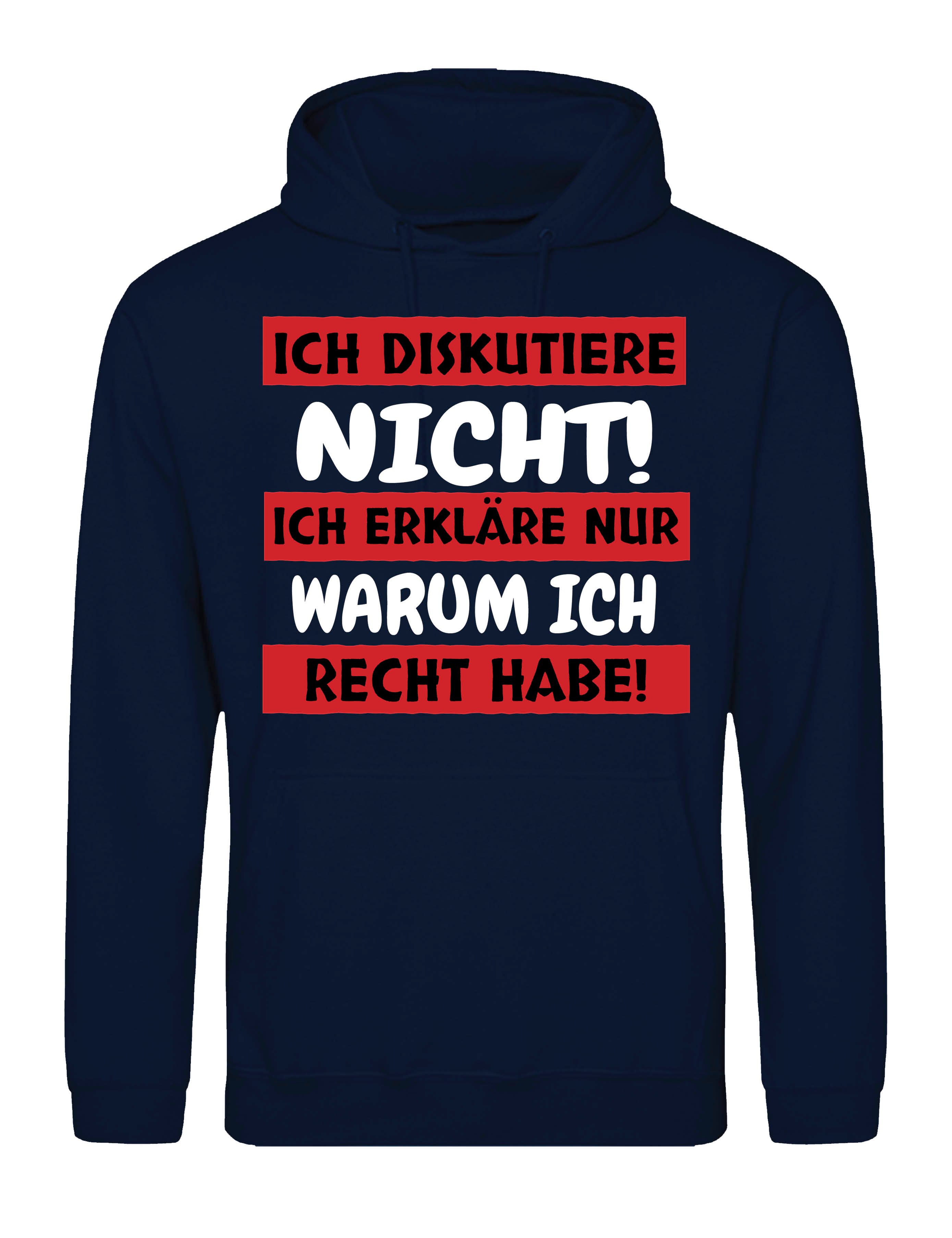 Youth Designz Kapuzenpullover "Ich diskutiere nicht" Herren Hoodie Pullover günstig online kaufen